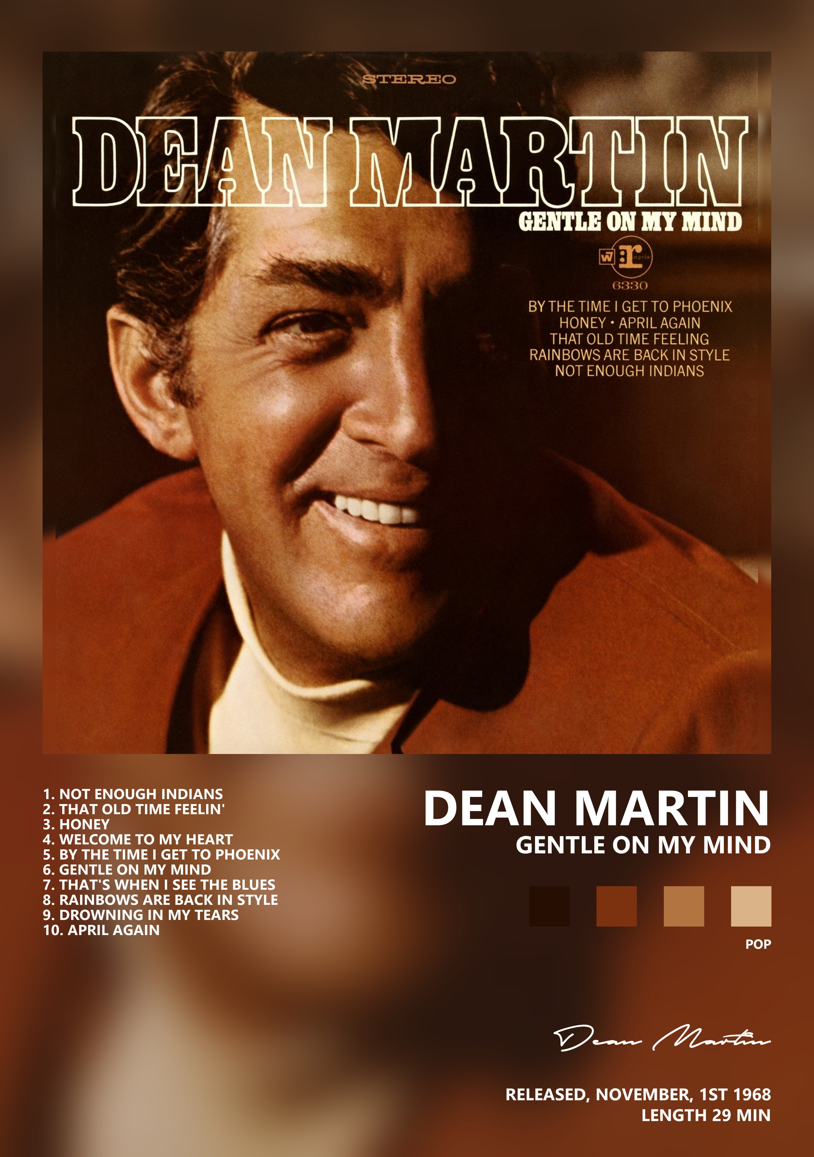 Музыкальный постер: Dean Martin — Gentle On My Mind