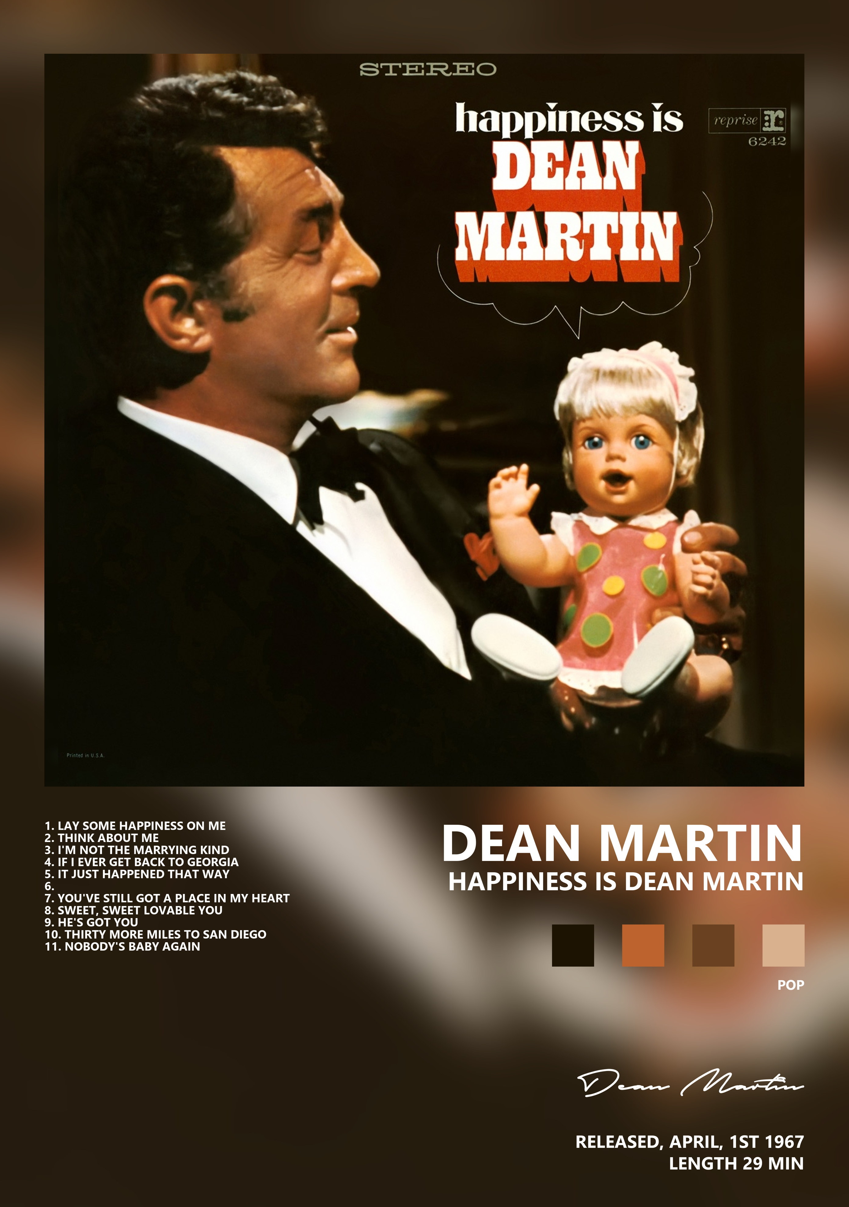 Музыкальный постер: Dean Martin — Happiness Is Dean Martin