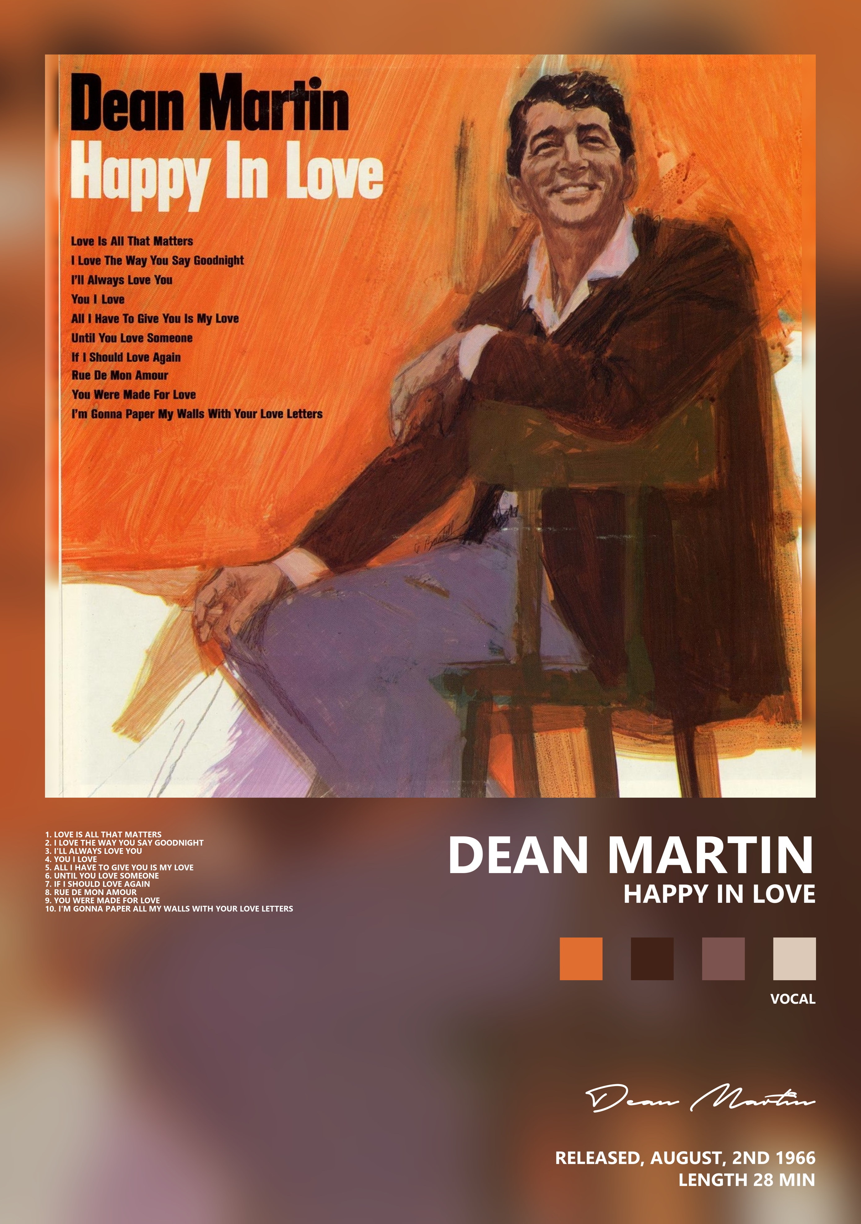 Музыкальный постер: Dean Martin — Happy In Love