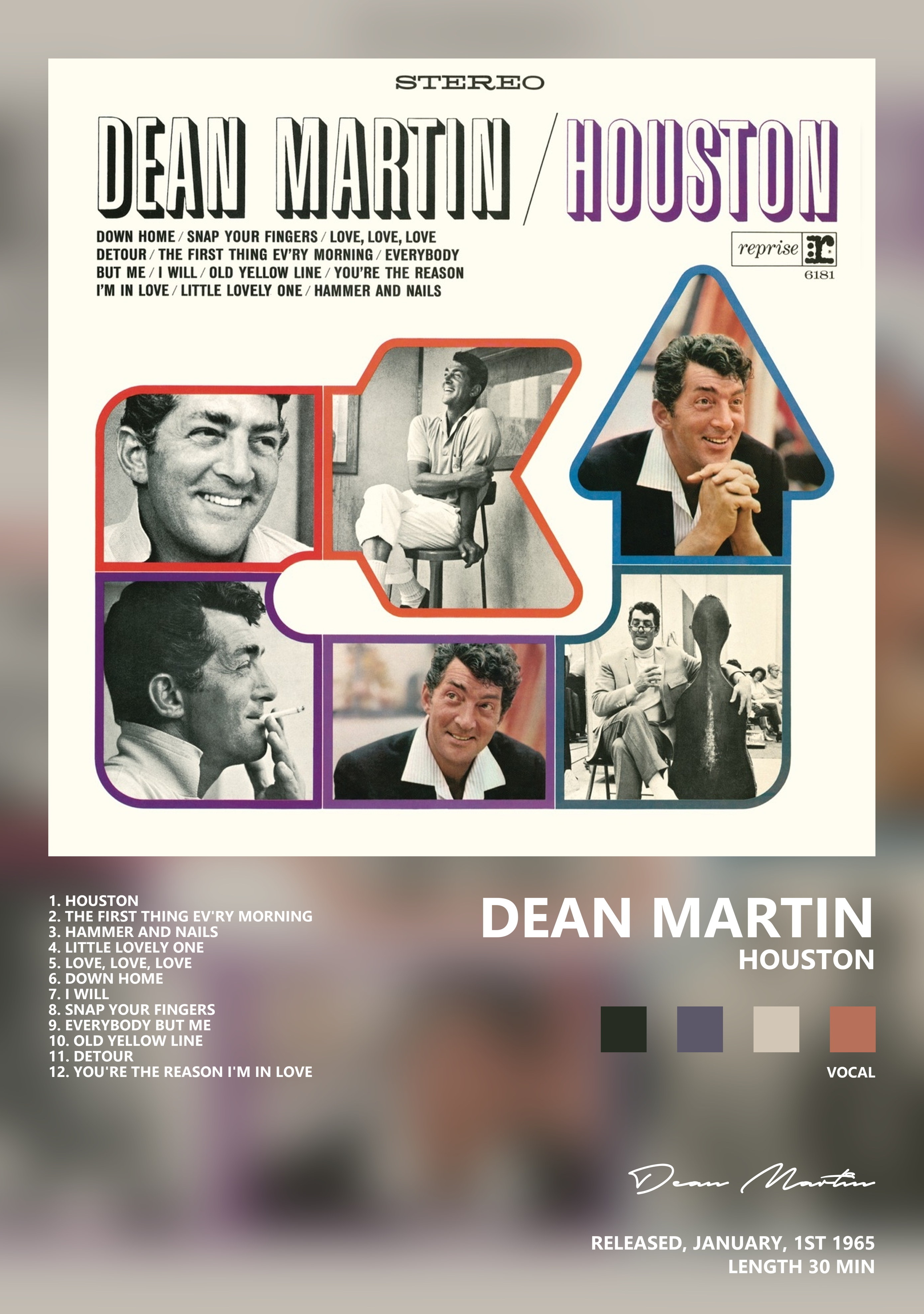 Музыкальный постер: Dean Martin — Houston