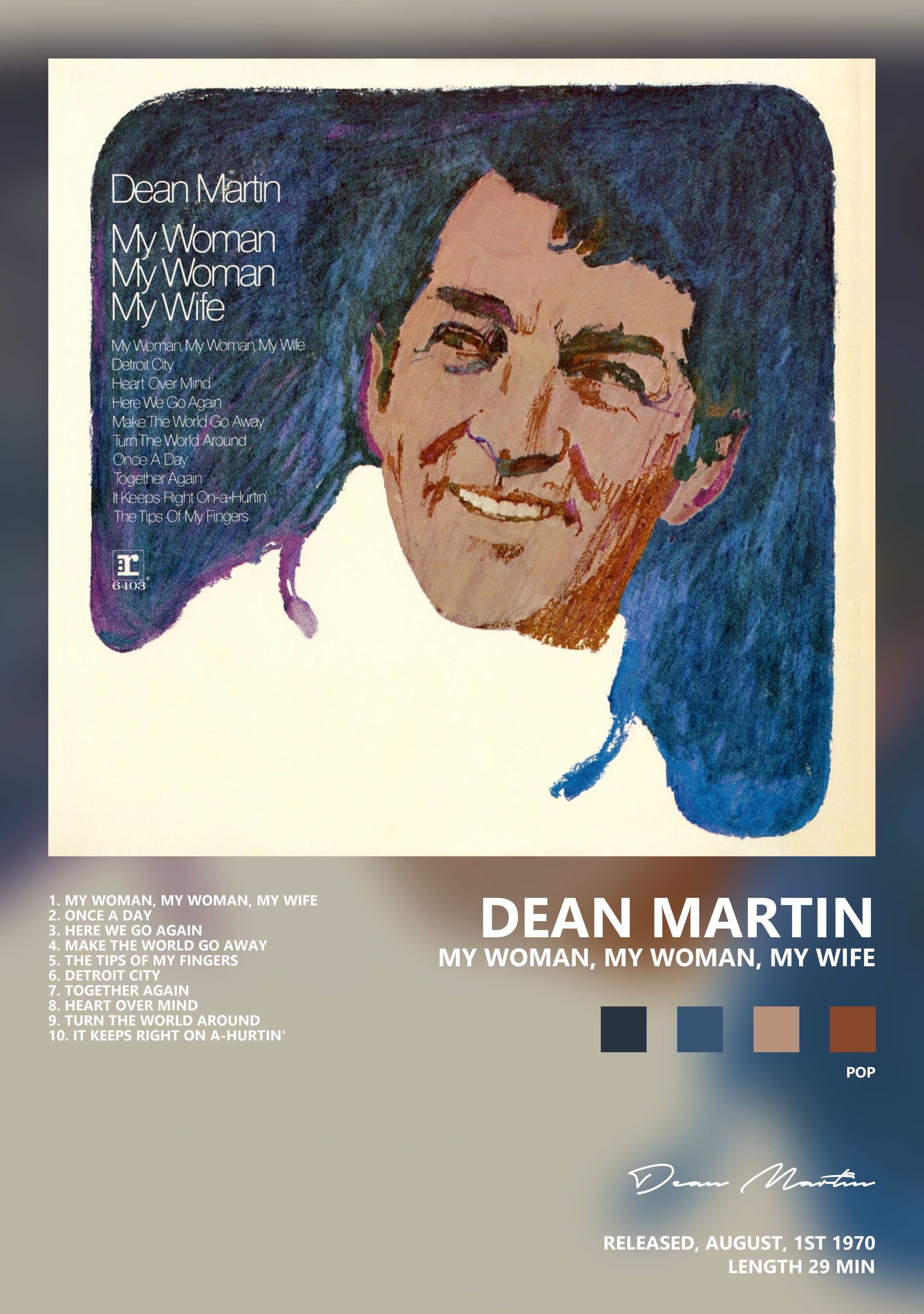 Музыкальный постер: Dean Martin — My Woman My Woman My Wife