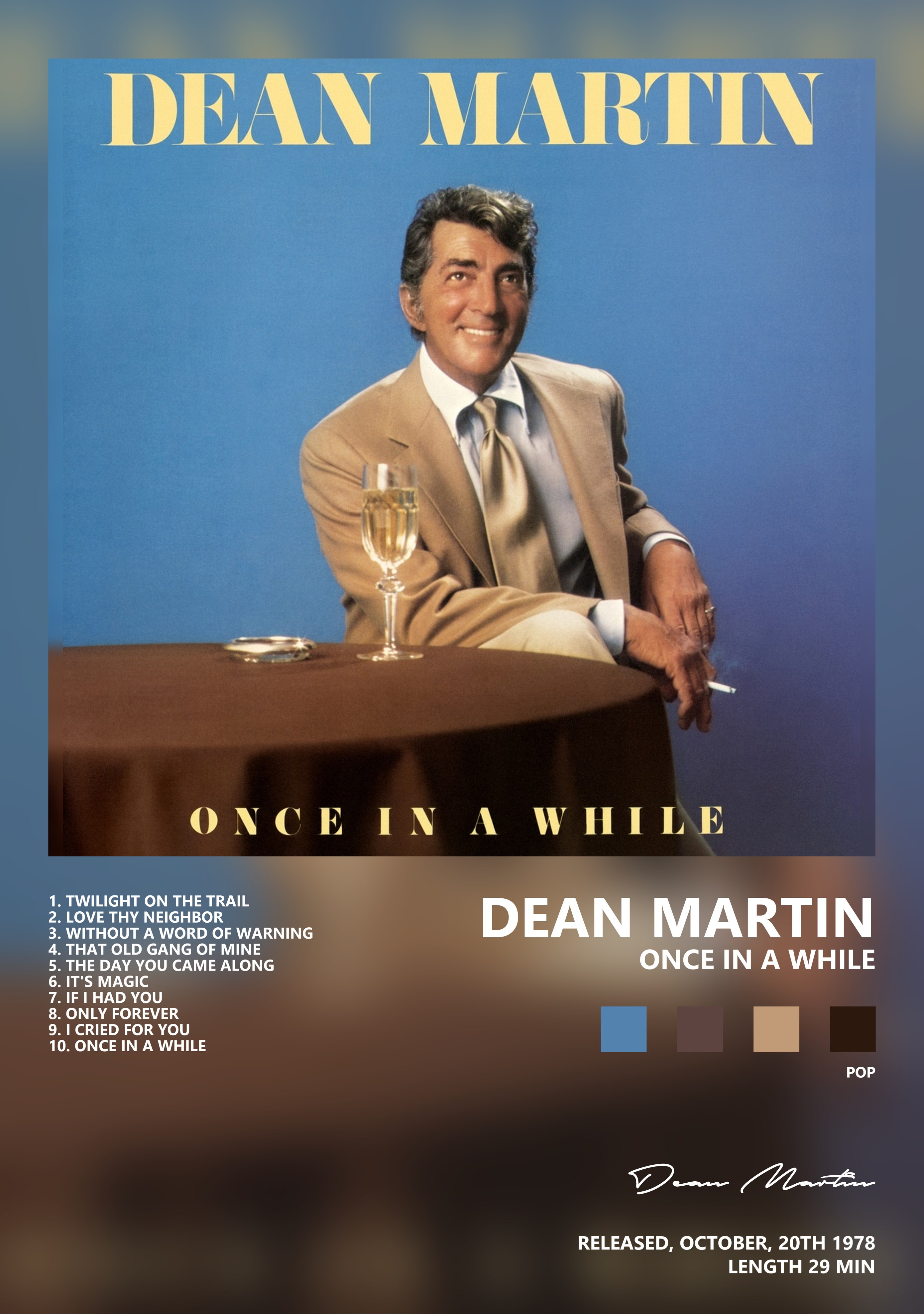 Музыкальный постер: Dean Martin — Once In a While