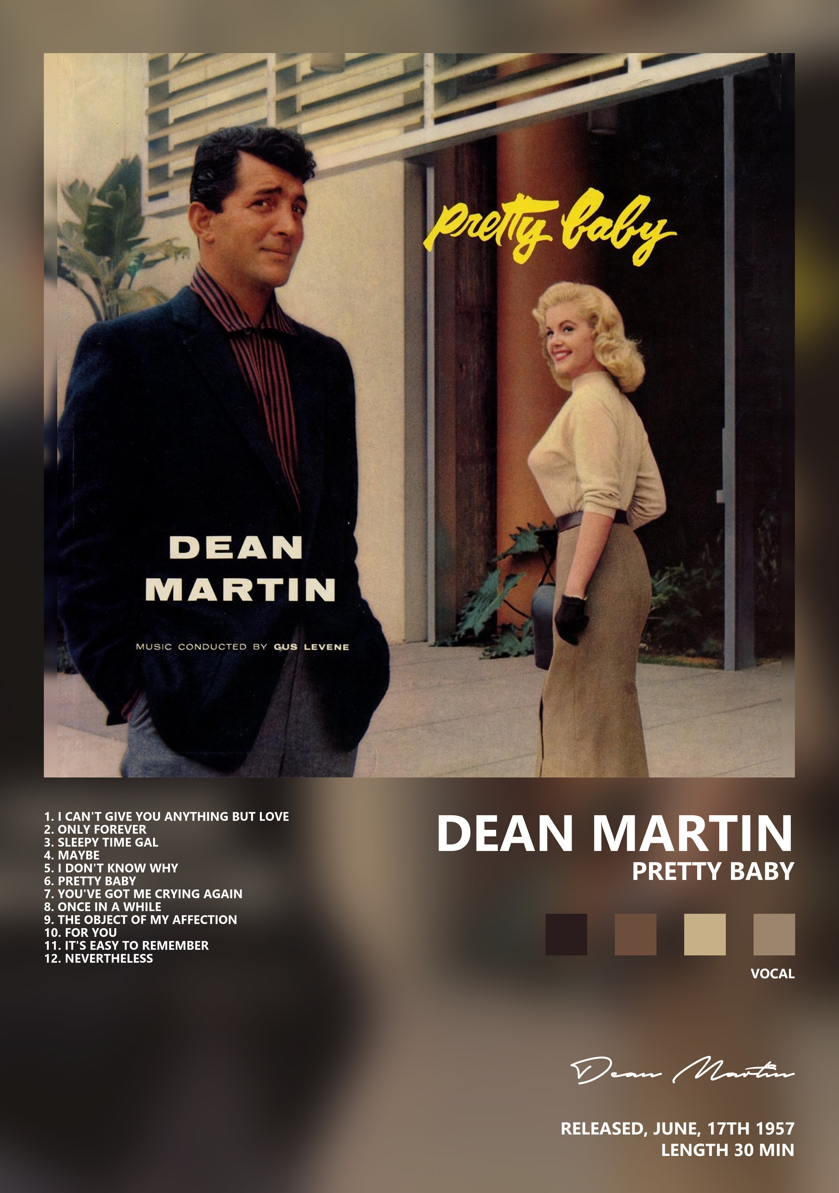 Музыкальный постер: Dean Martin — Pretty Baby