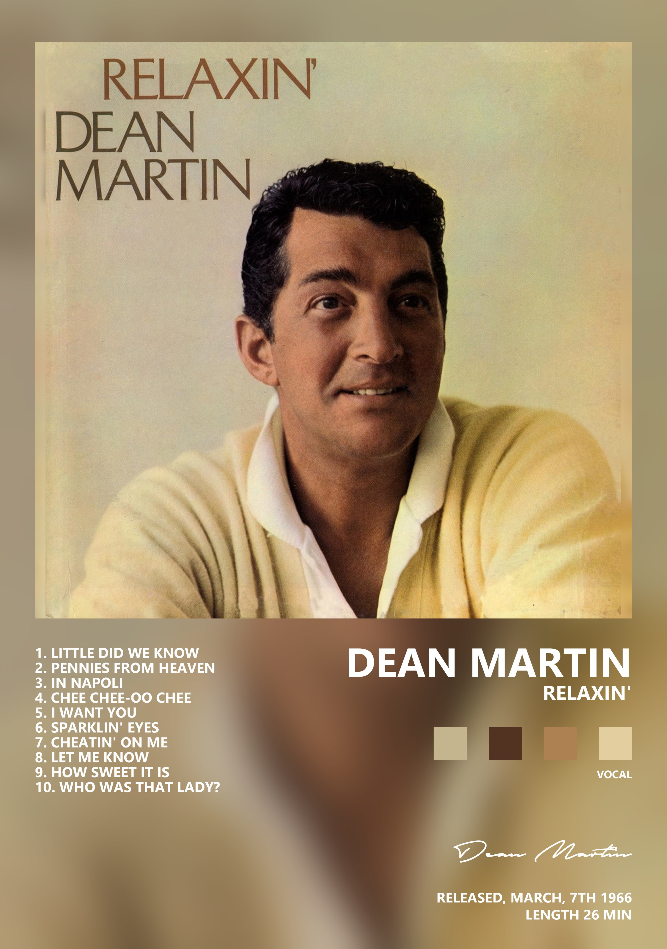 Музыкальный постер: Dean Martin — Relaxin