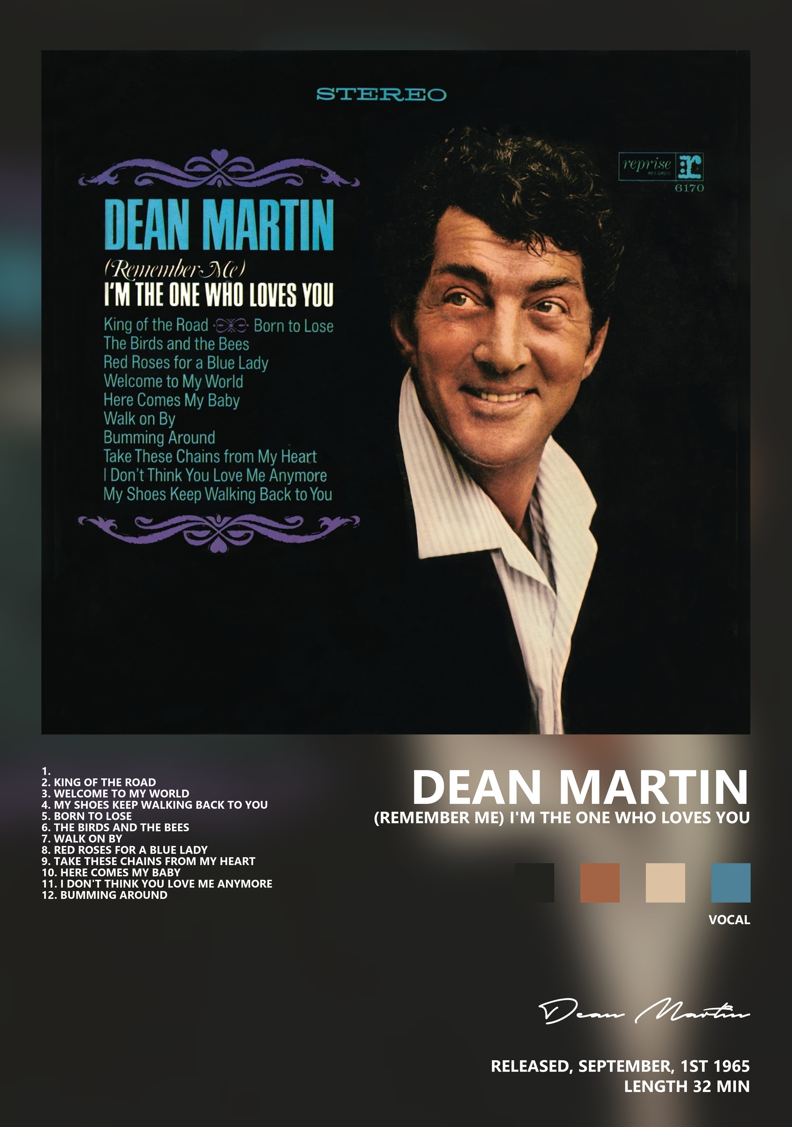 Музыкальный постер: Dean Martin — Remember Me Im the One Who Loves You