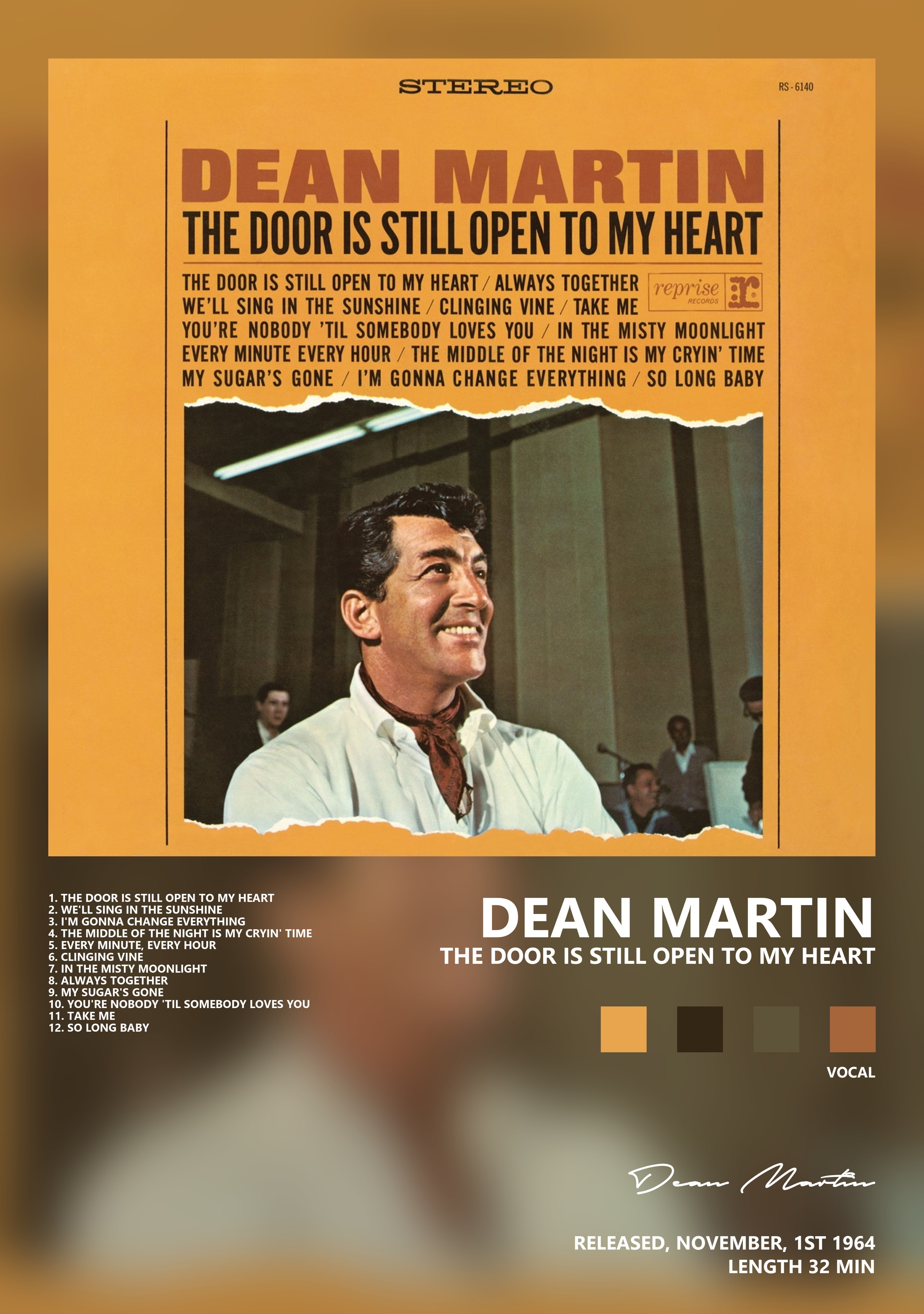Музыкальный постер: Dean Martin — The Door Is Still Open to My Heart