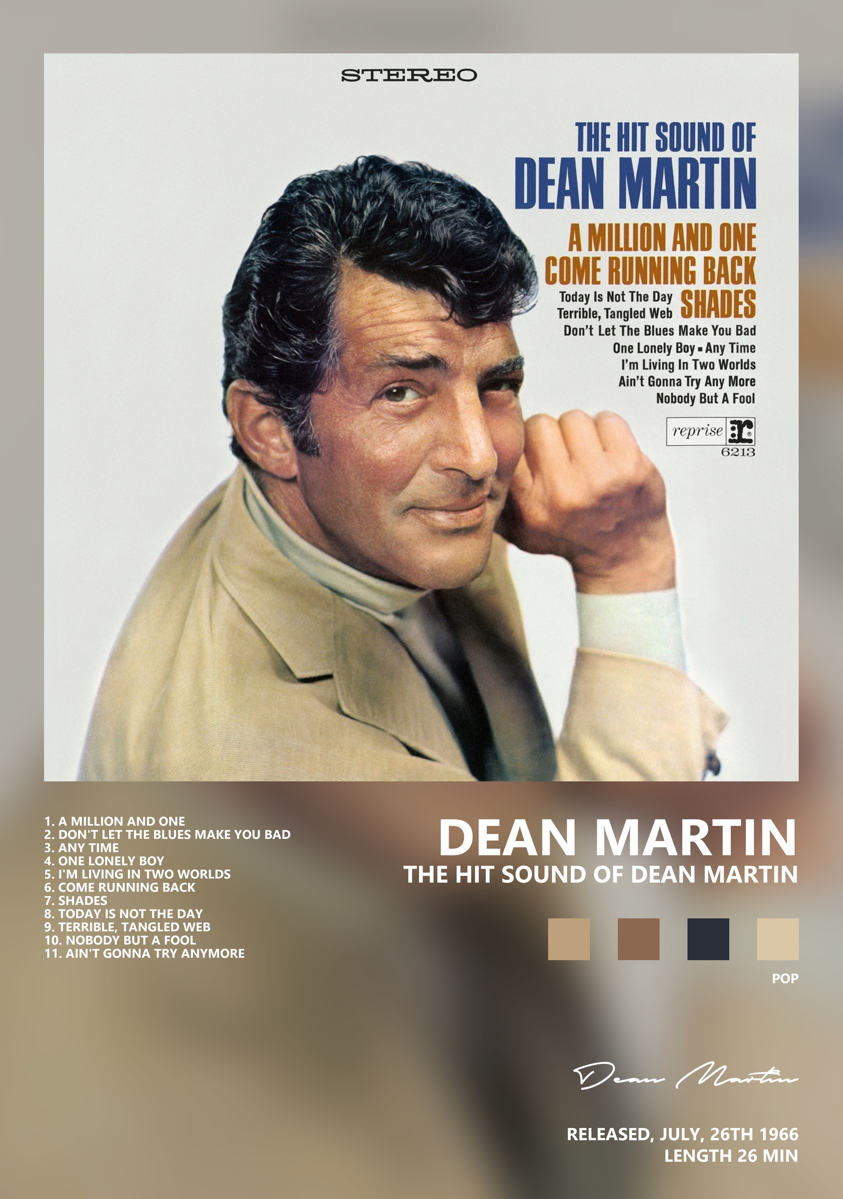 Музыкальный постер: Dean Martin — The Hit Sound of Dean Martin