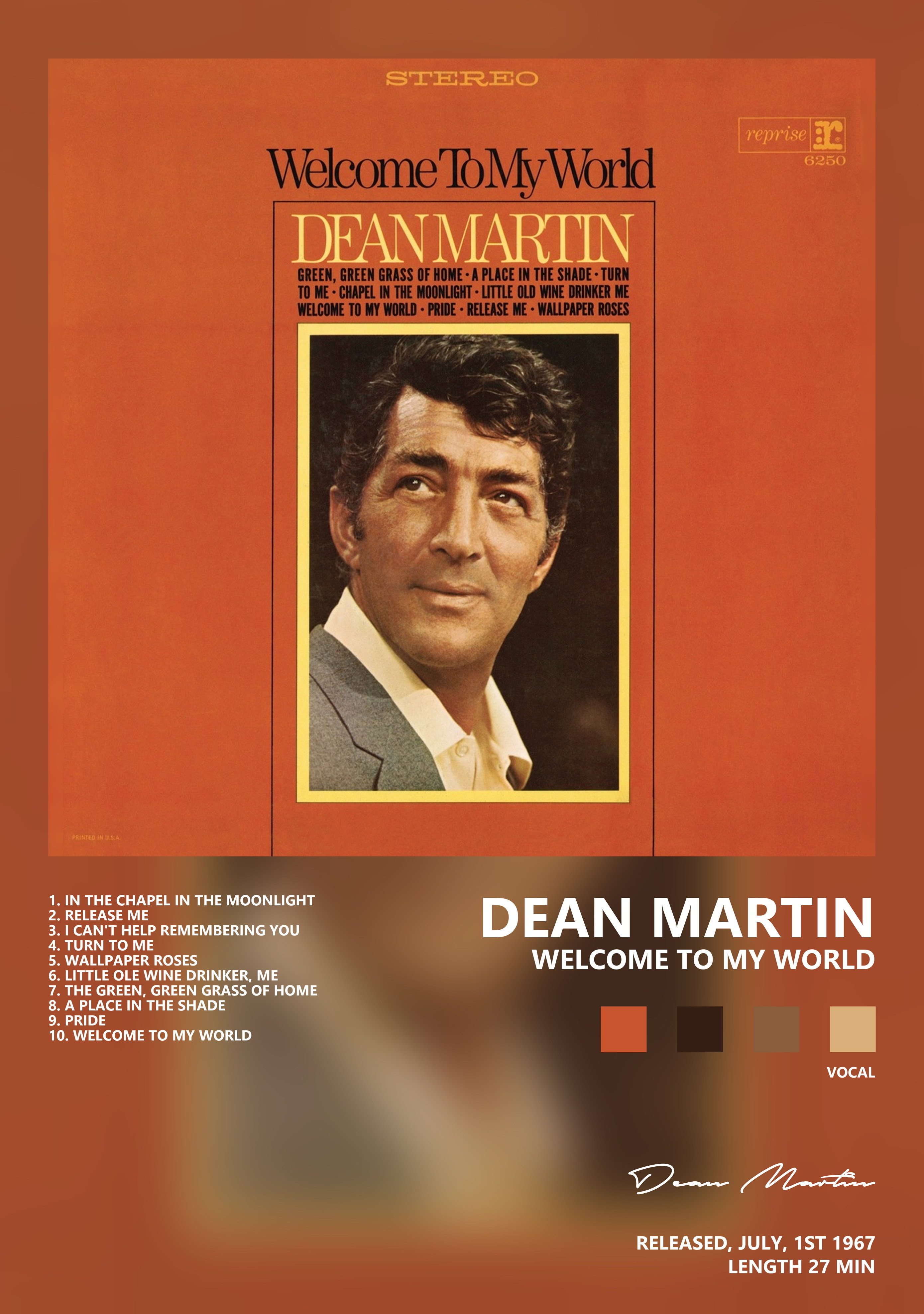 Музыкальный постер: Dean Martin — Welcome to My World