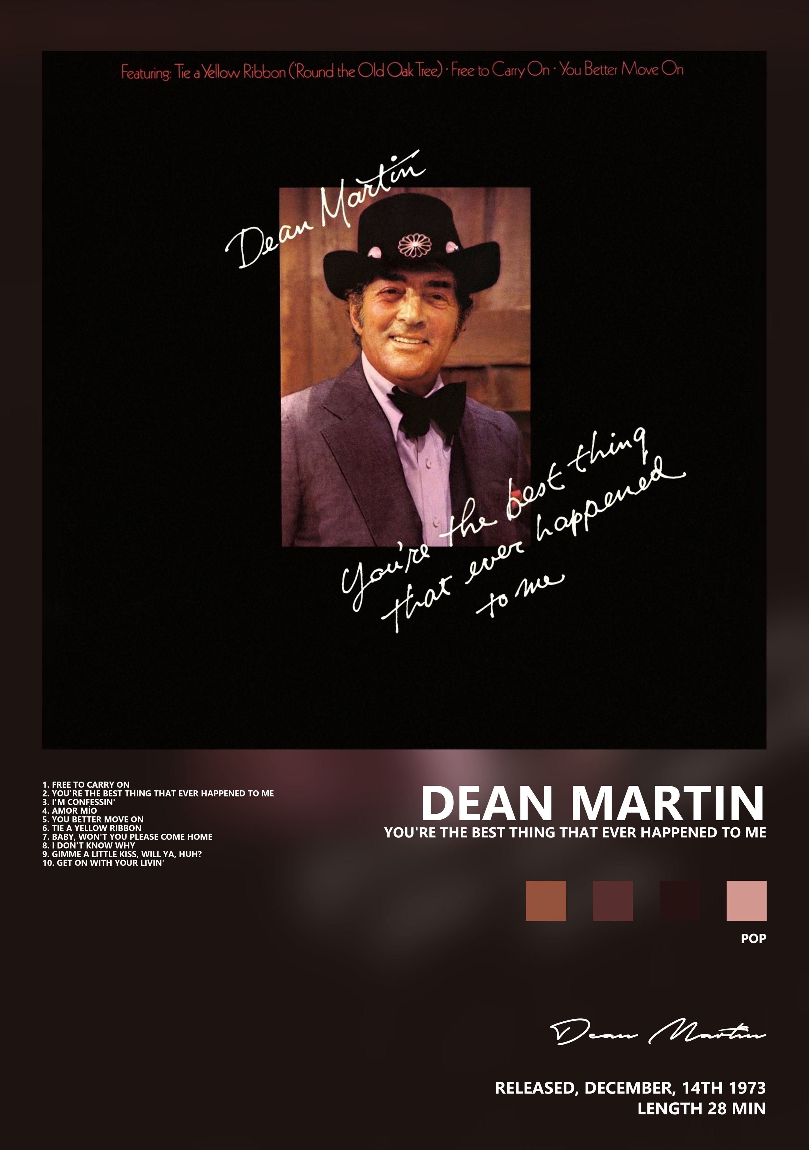 Музыкальный постер: Dean Martin — Youre the Best Thing That Ever Happened to Me