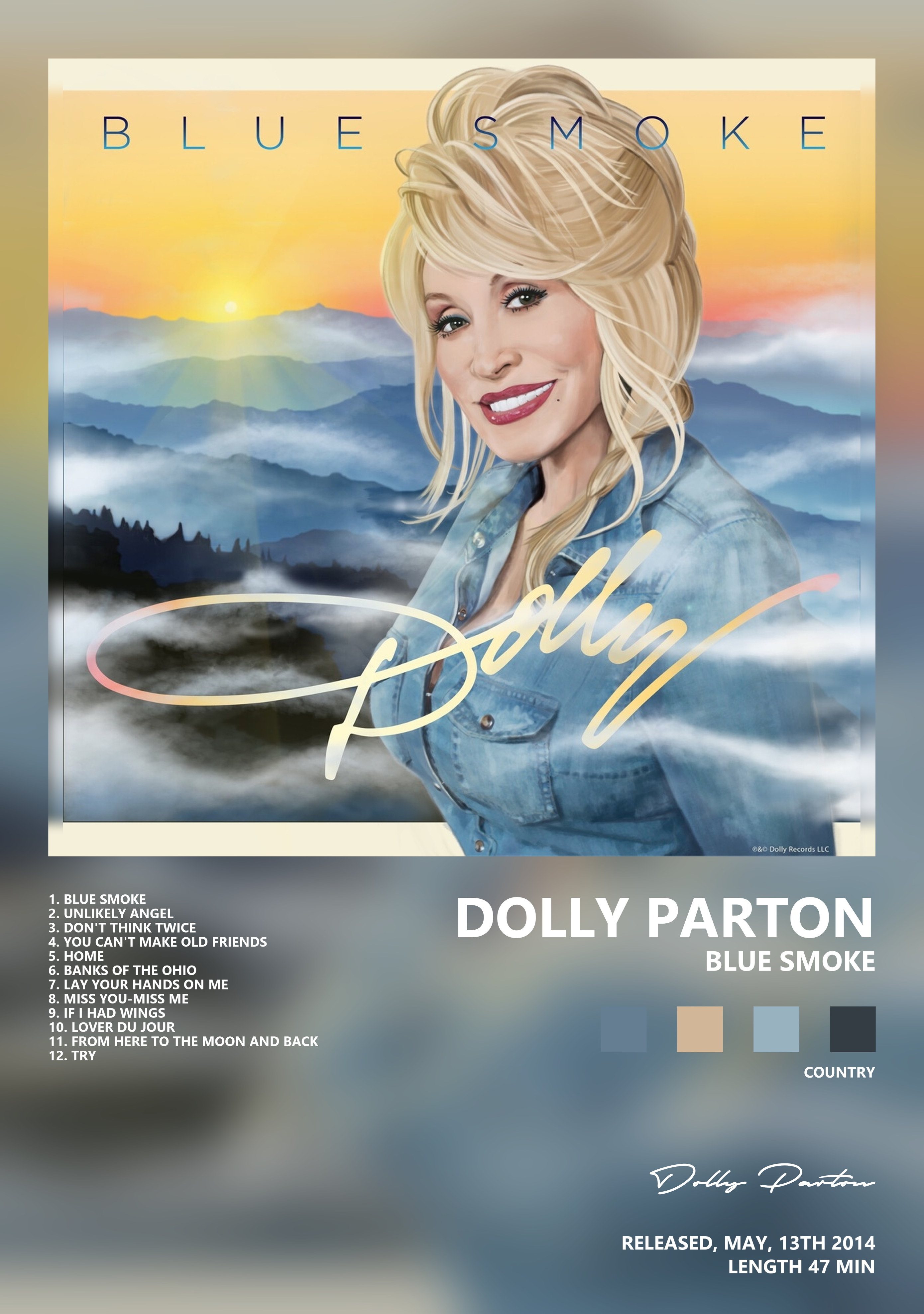 Музыкальный постер: Dolly Parton — Blue Smoke