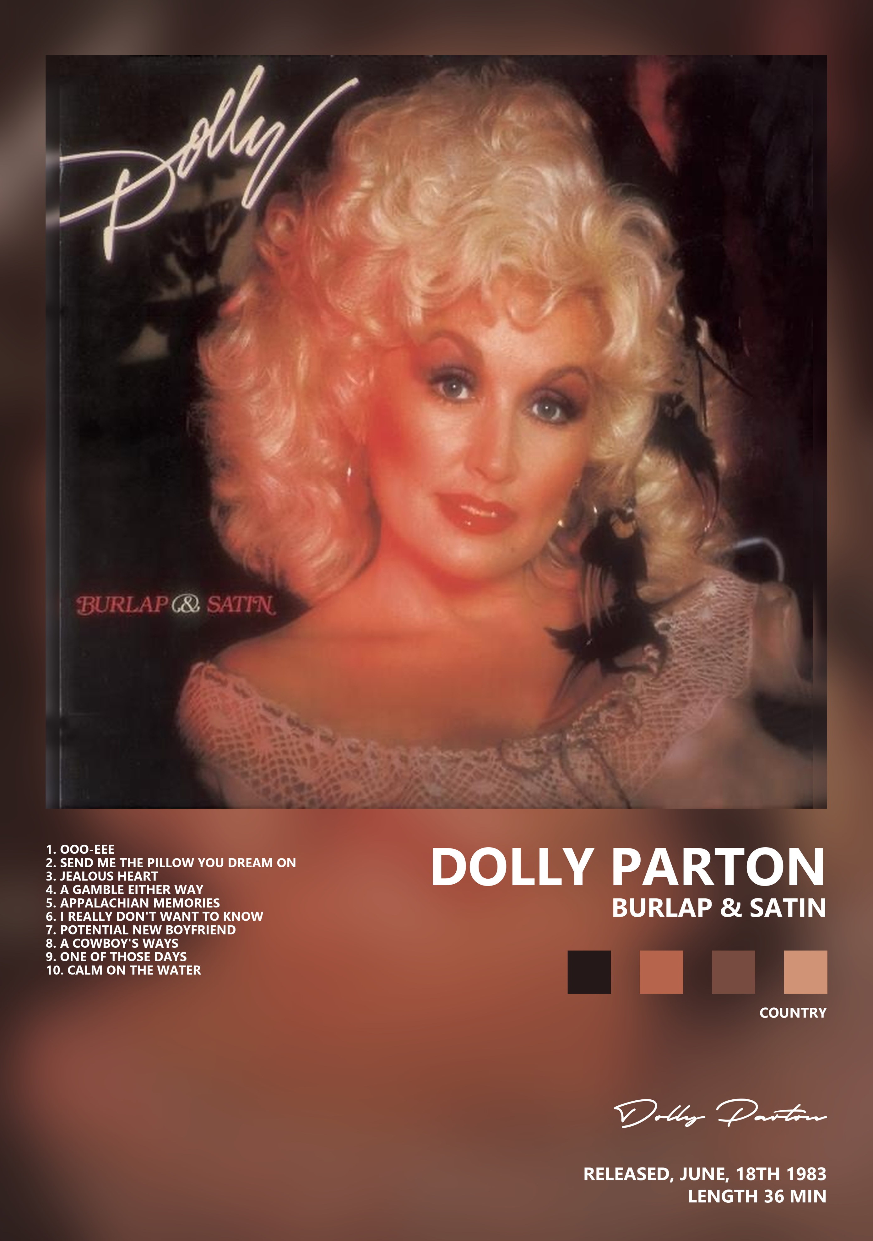 Музыкальный постер: Dolly Parton — Burlap Satin