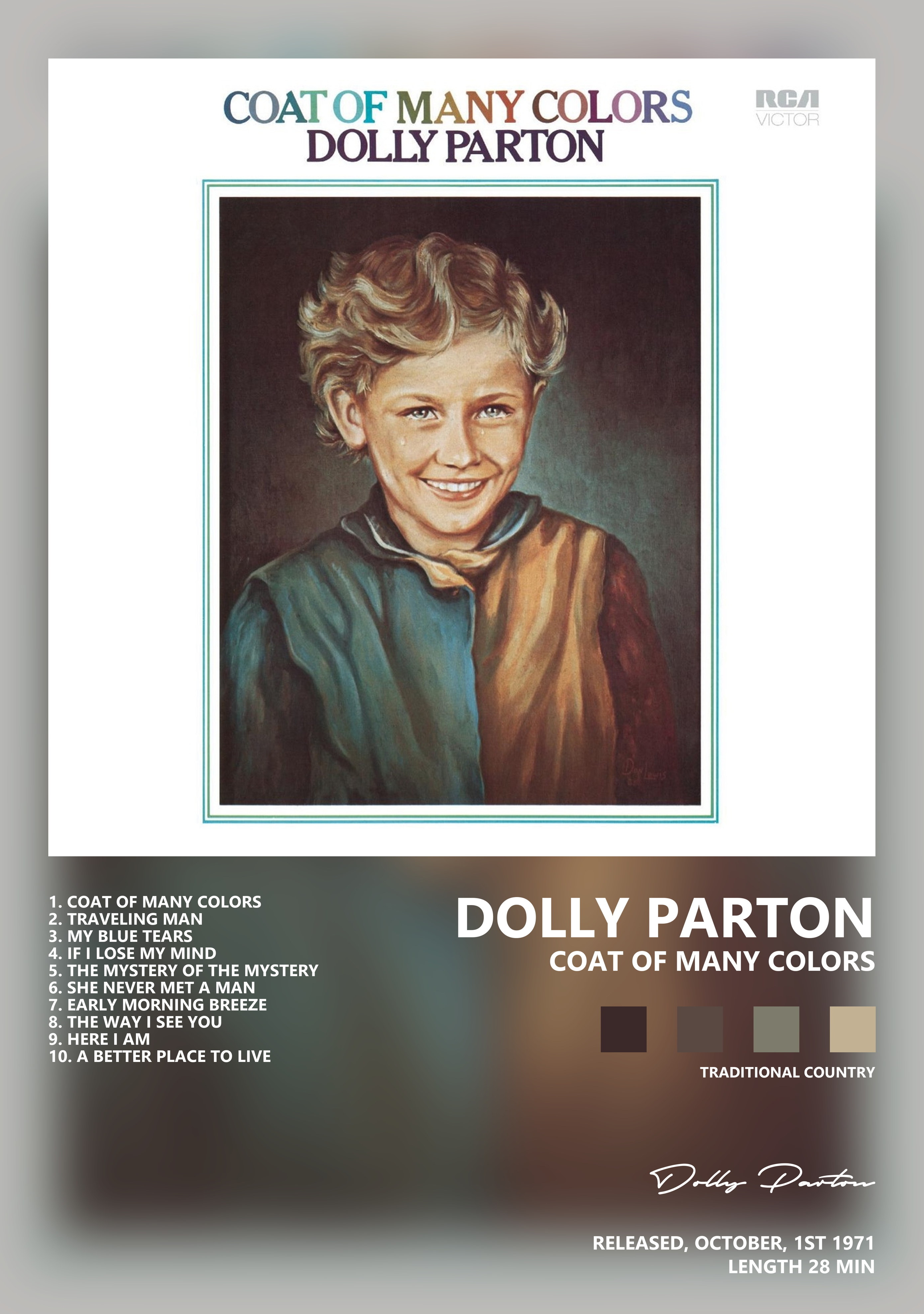 Музыкальный постер: Dolly Parton — Coat of Many Colors