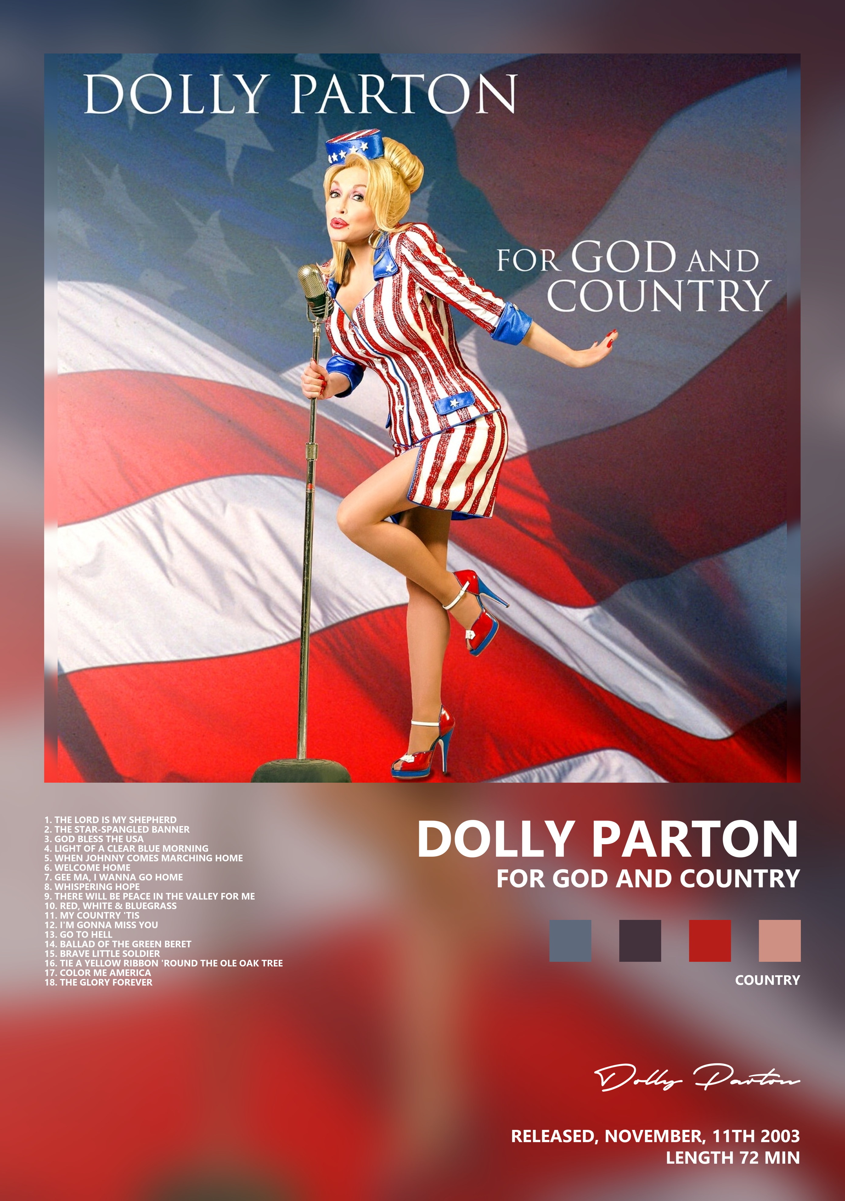 Музыкальный постер: Dolly Parton — For God and Country