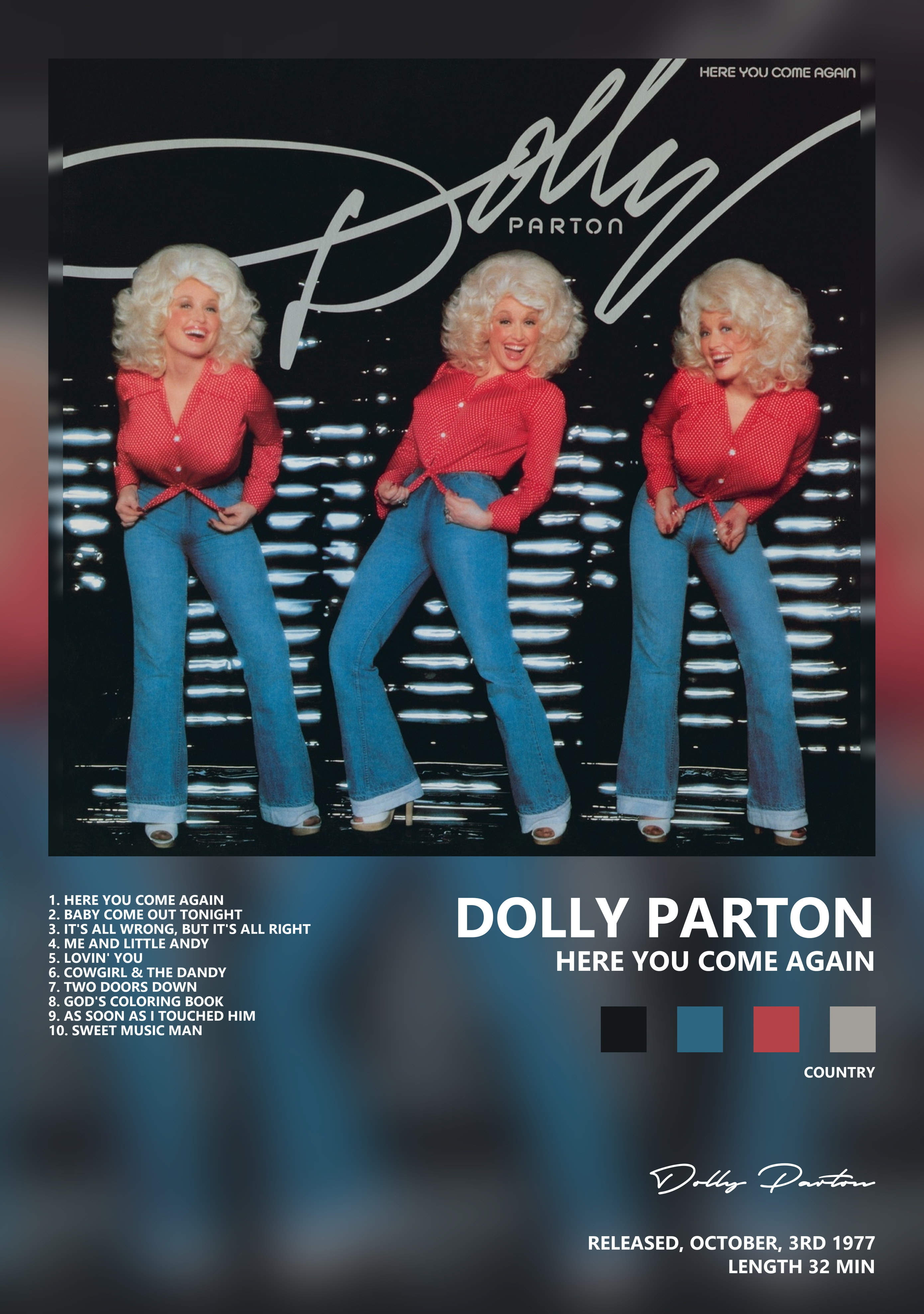 Музыкальный постер: Dolly Parton — Here You Come Again