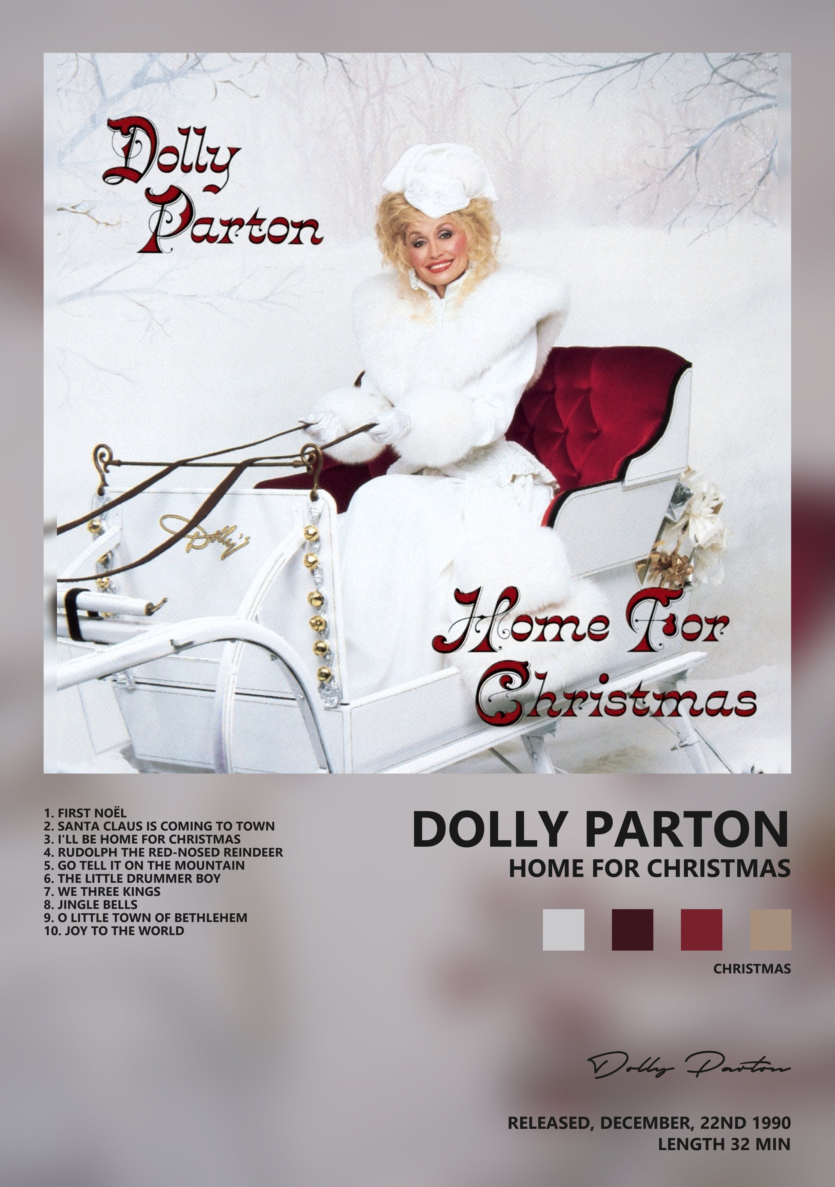 Музыкальный постер: Dolly Parton — Home for Christmas