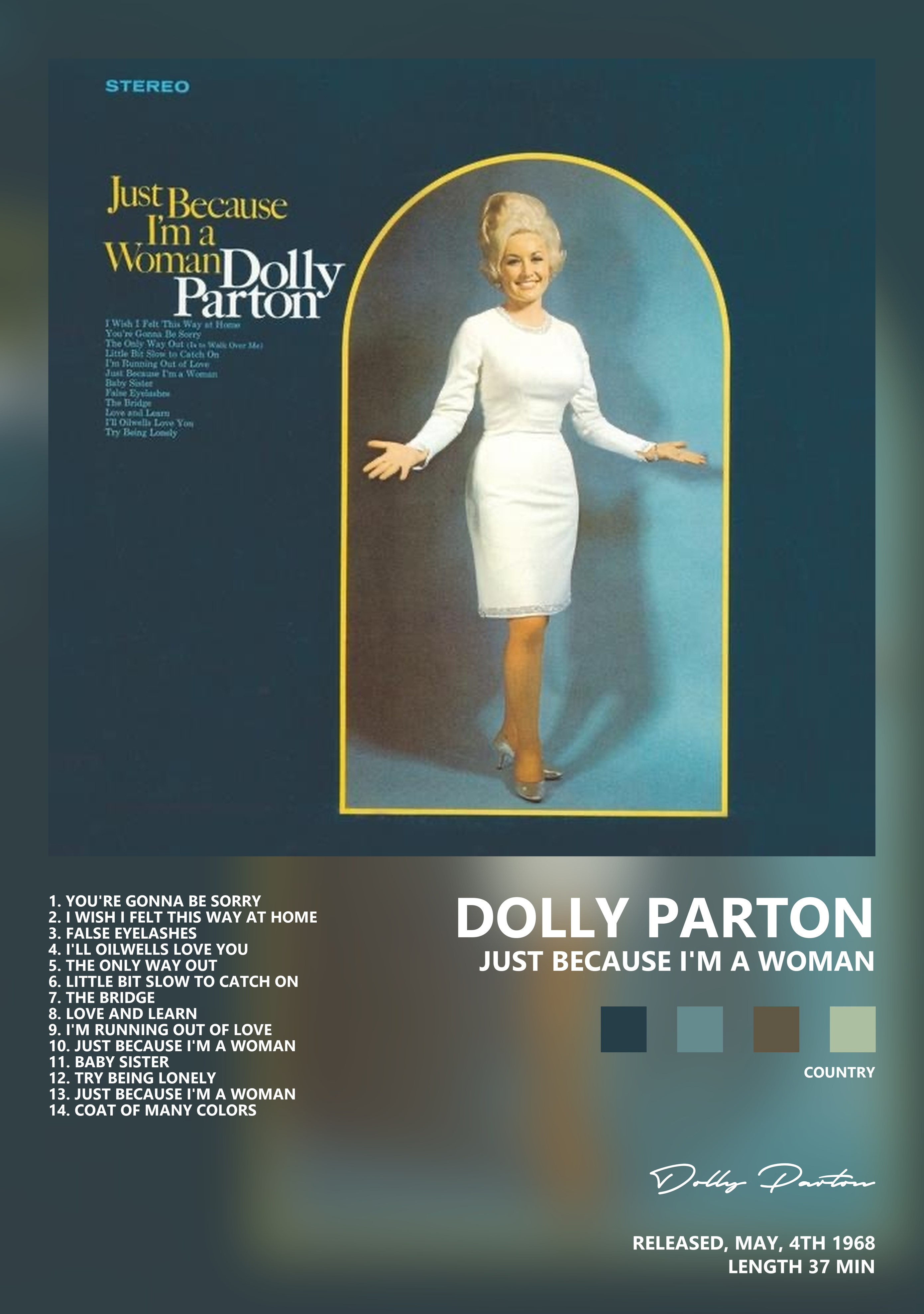 Музыкальный постер: Dolly Parton — Just Because Im a Woman
