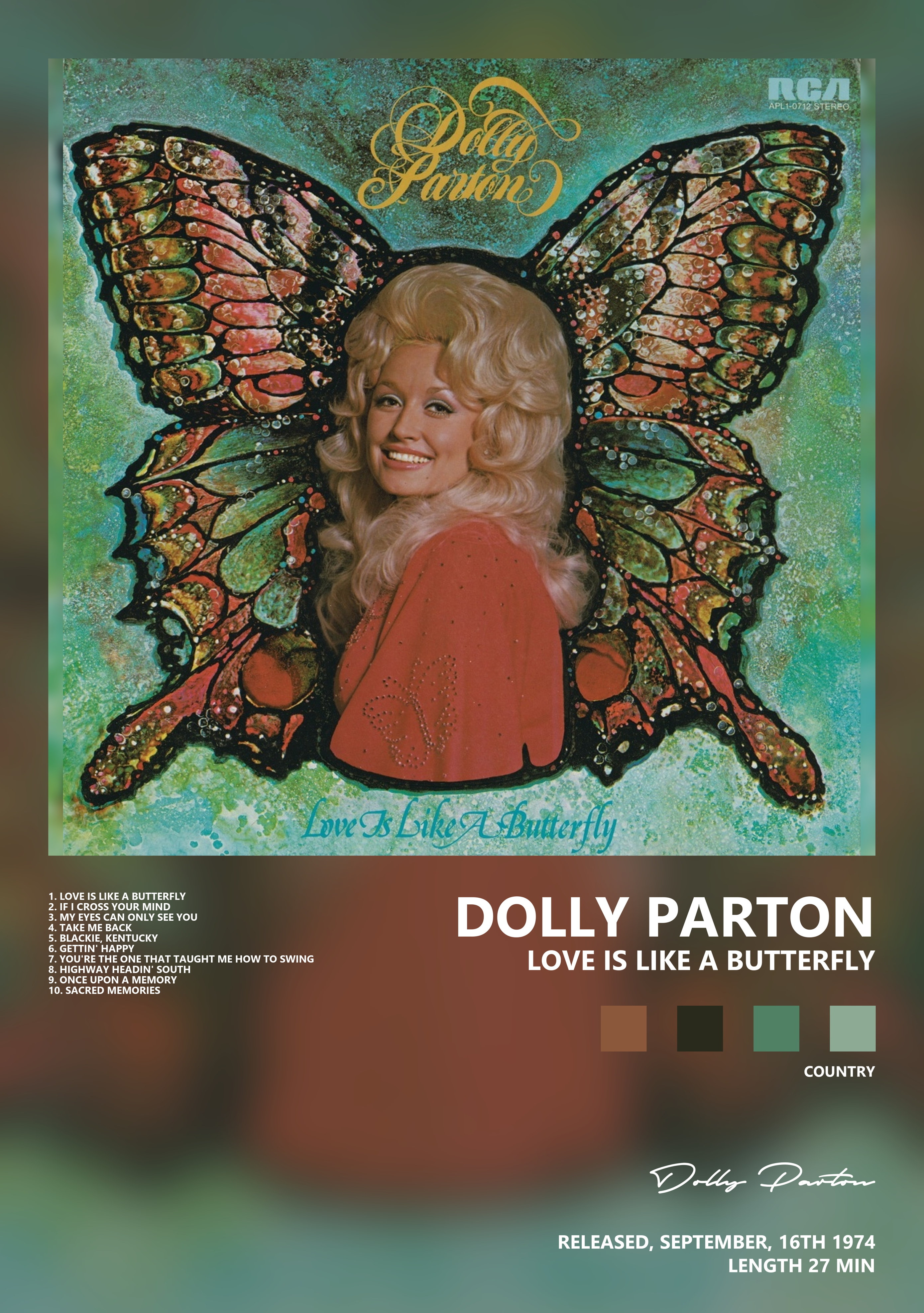 Музыкальный постер: Dolly Parton — Love Is Like a Butterfly