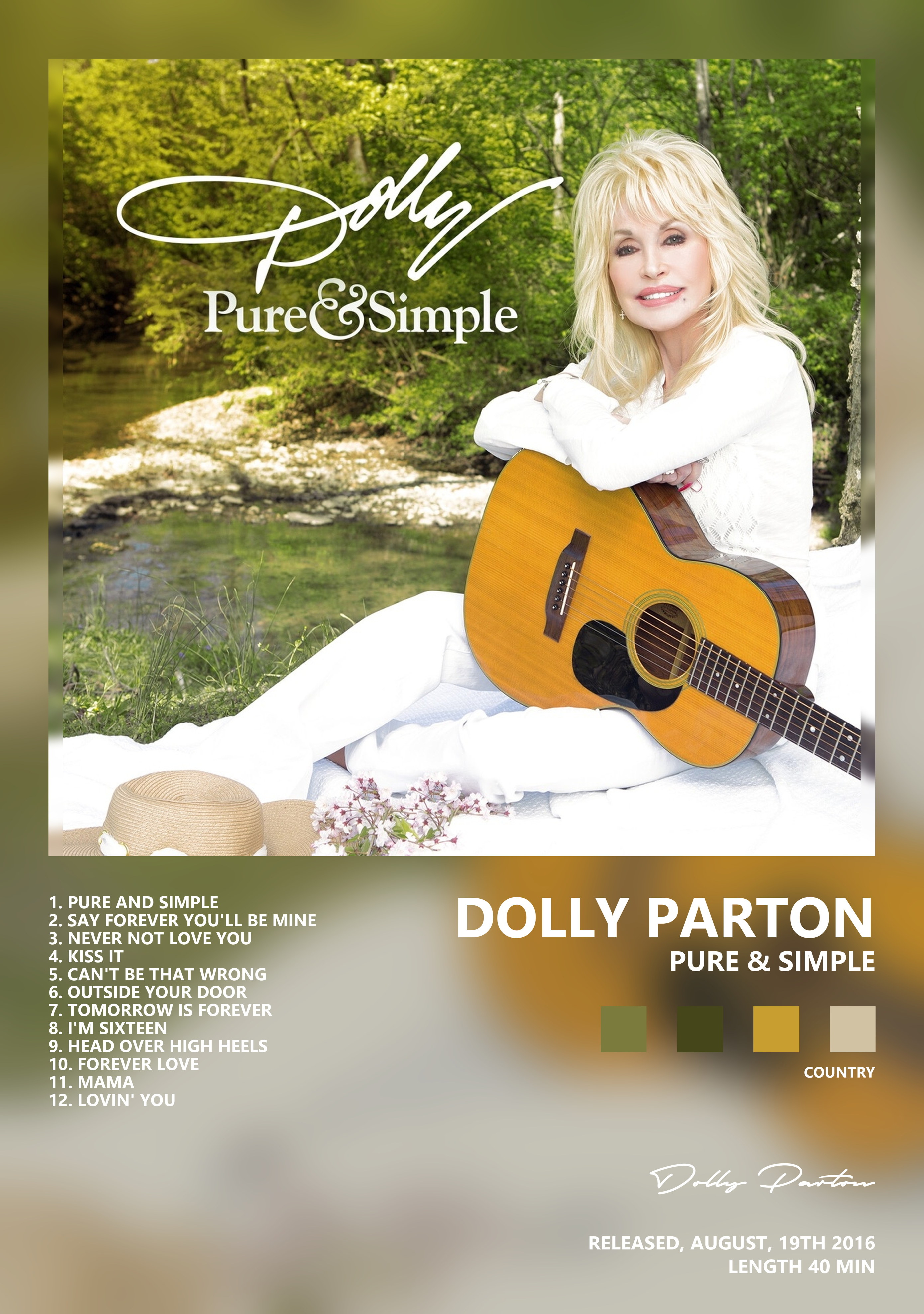 Музыкальный постер: Dolly Parton — Pure Simple