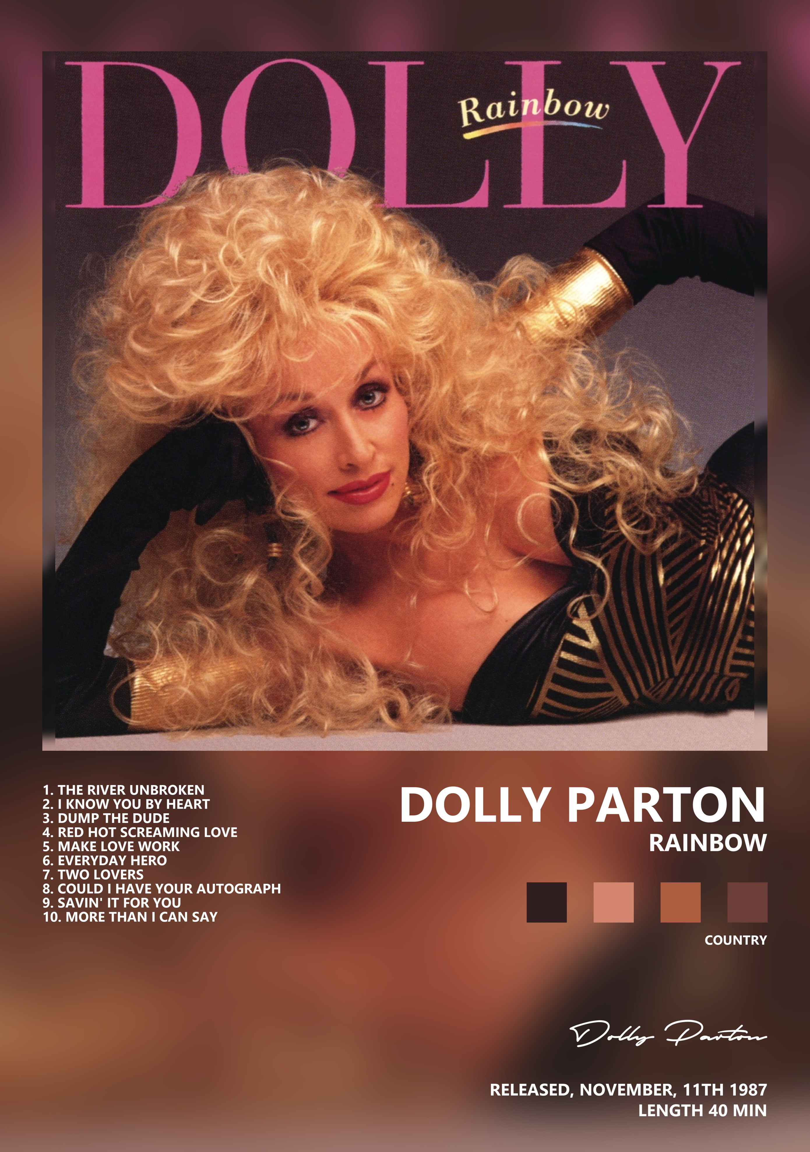 Музыкальный постер: Dolly Parton — Rainbow