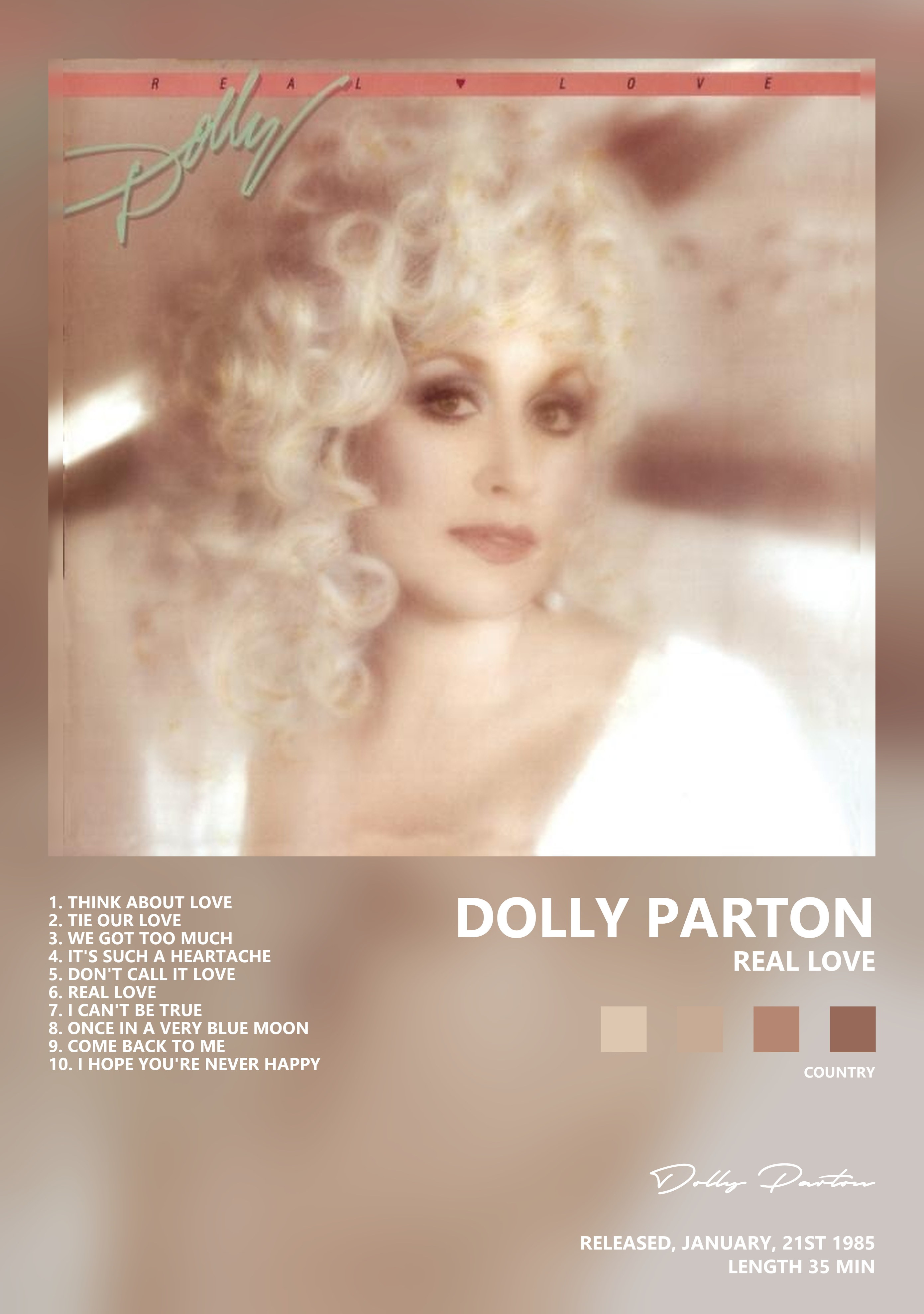 Музыкальный постер: Dolly Parton — Real Love