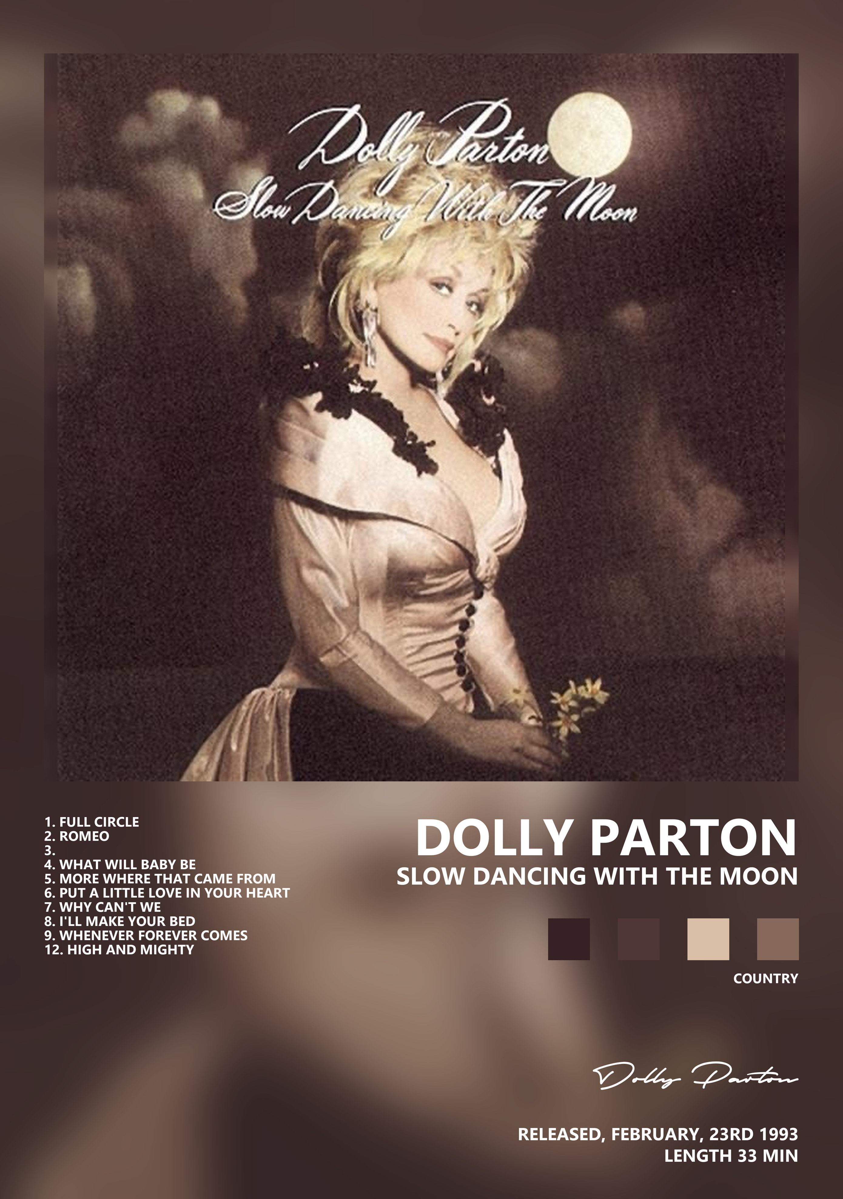 Музыкальный постер: Dolly Parton — Slow Dancing With the Moon