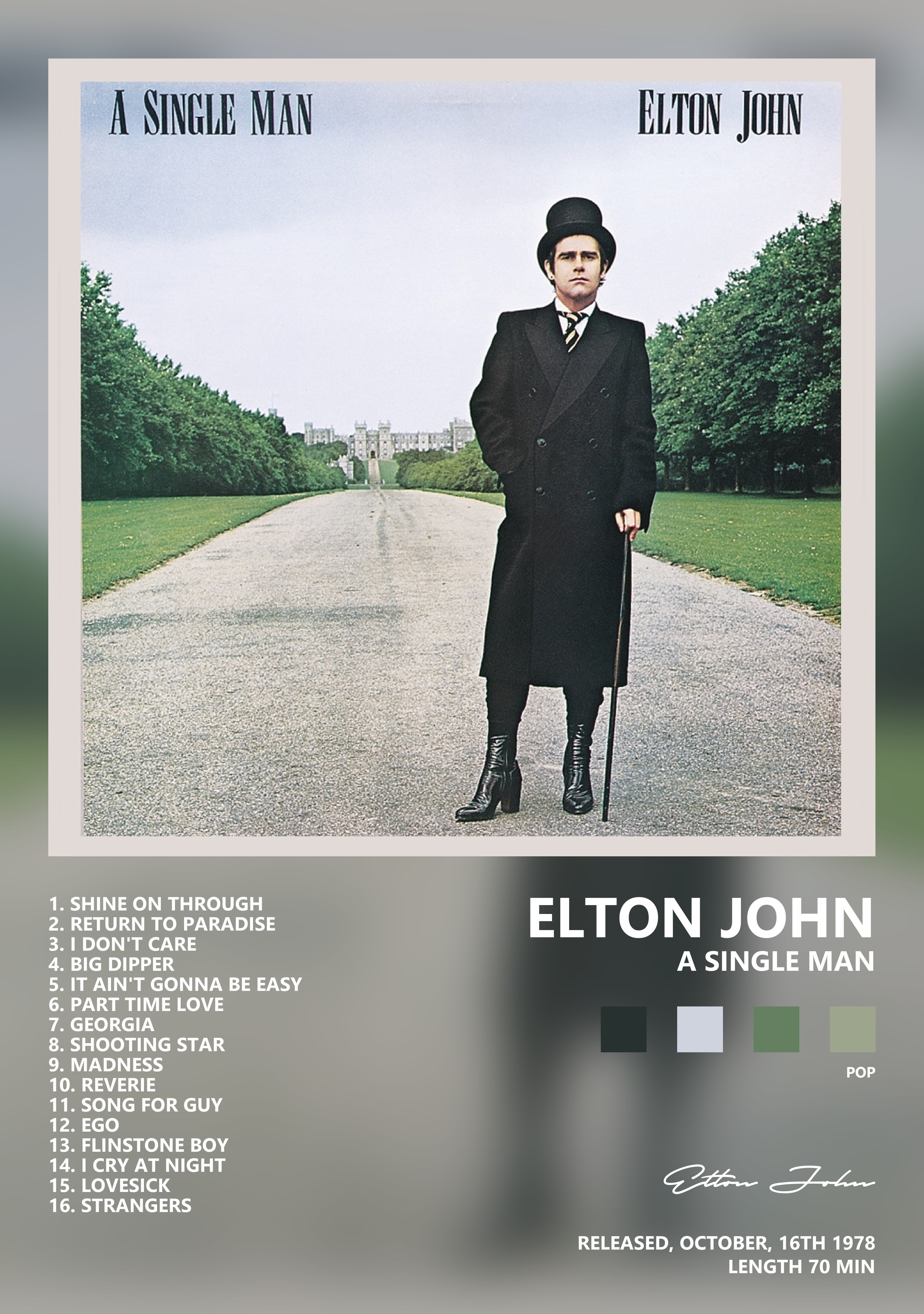 Музыкальный постер: Elton John — A Single Man