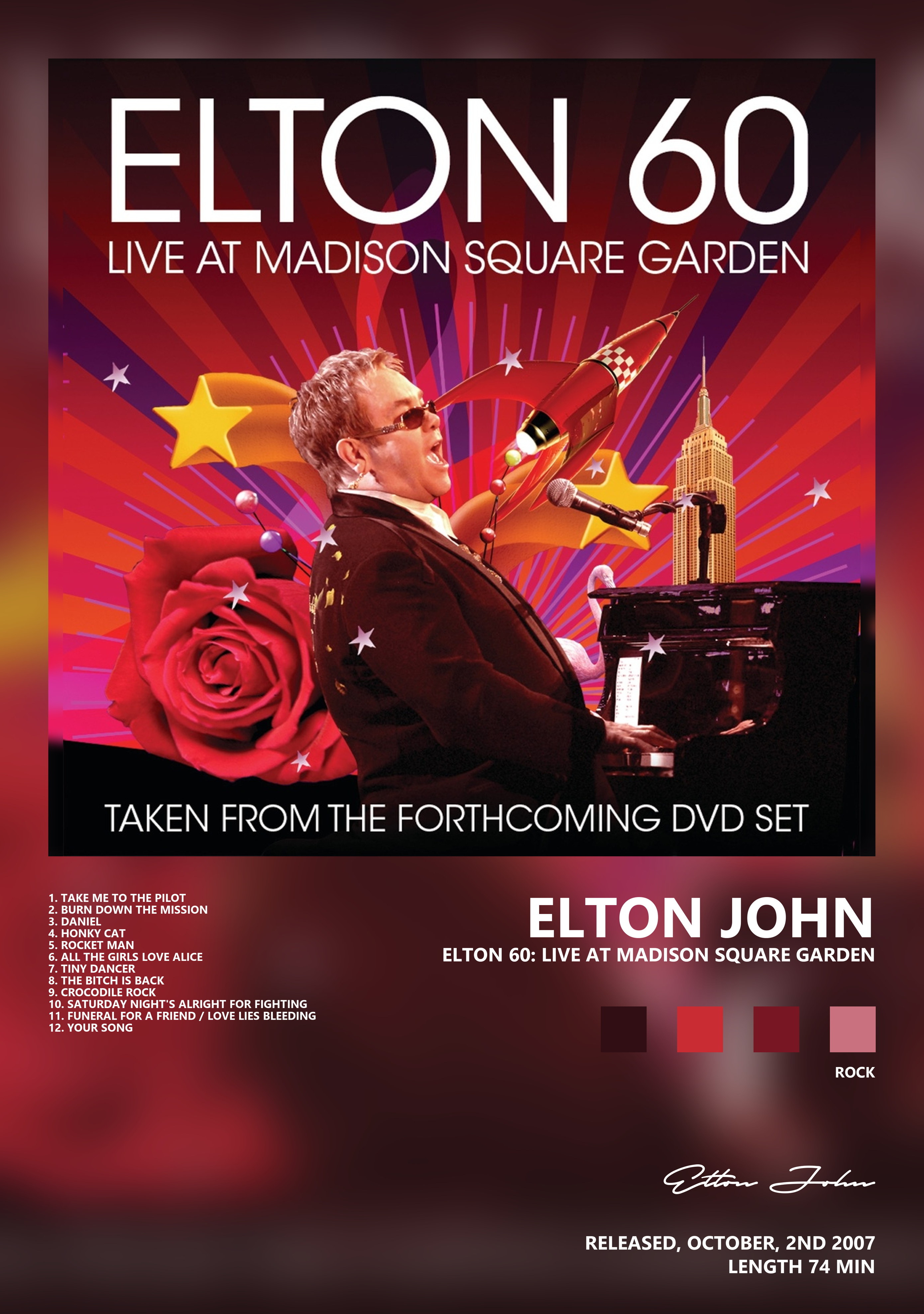 Музыкальный постер: Elton John — Elton 60 Live At Madison Square Garden