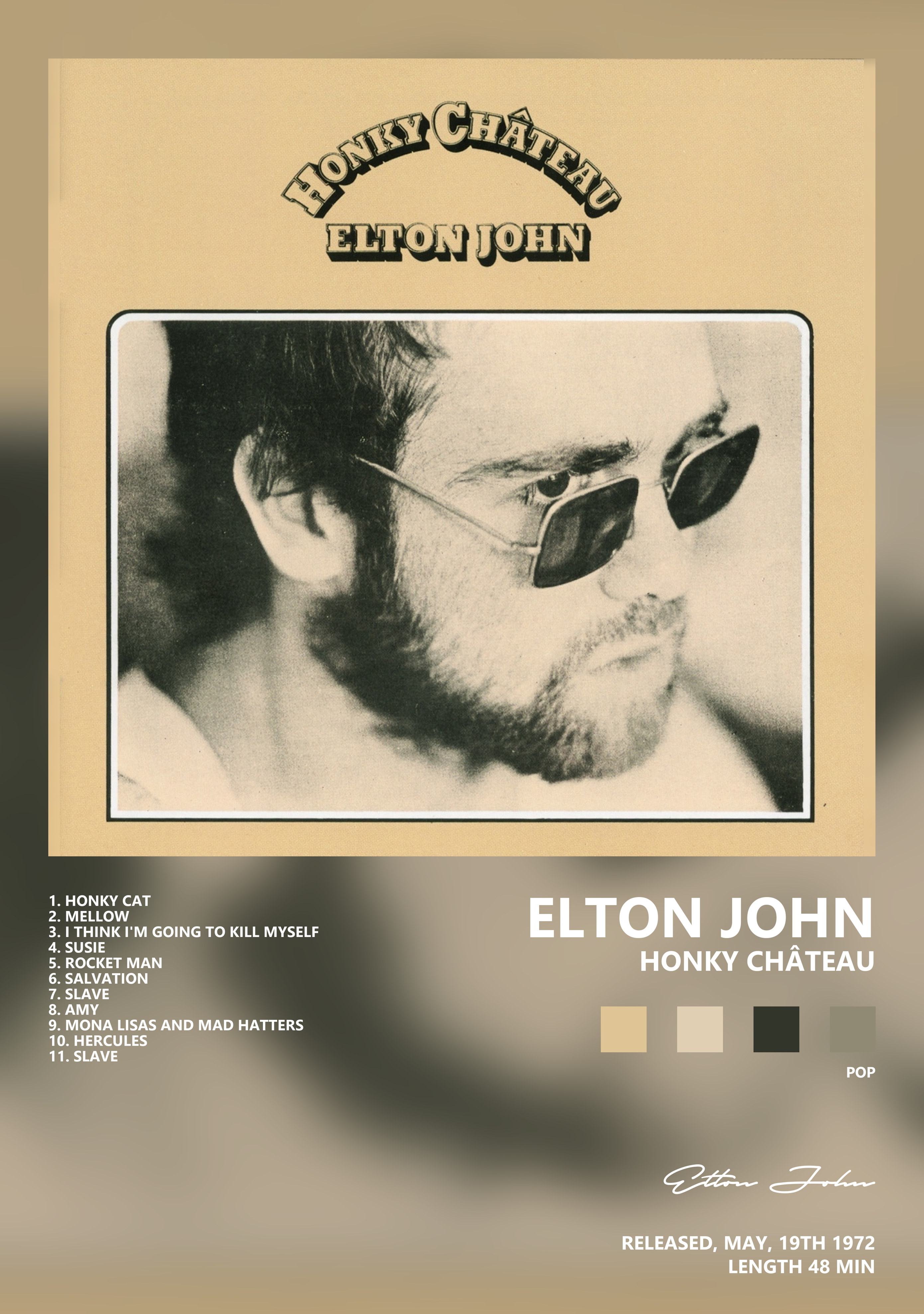 Музыкальный постер: Elton John — Honky Château
