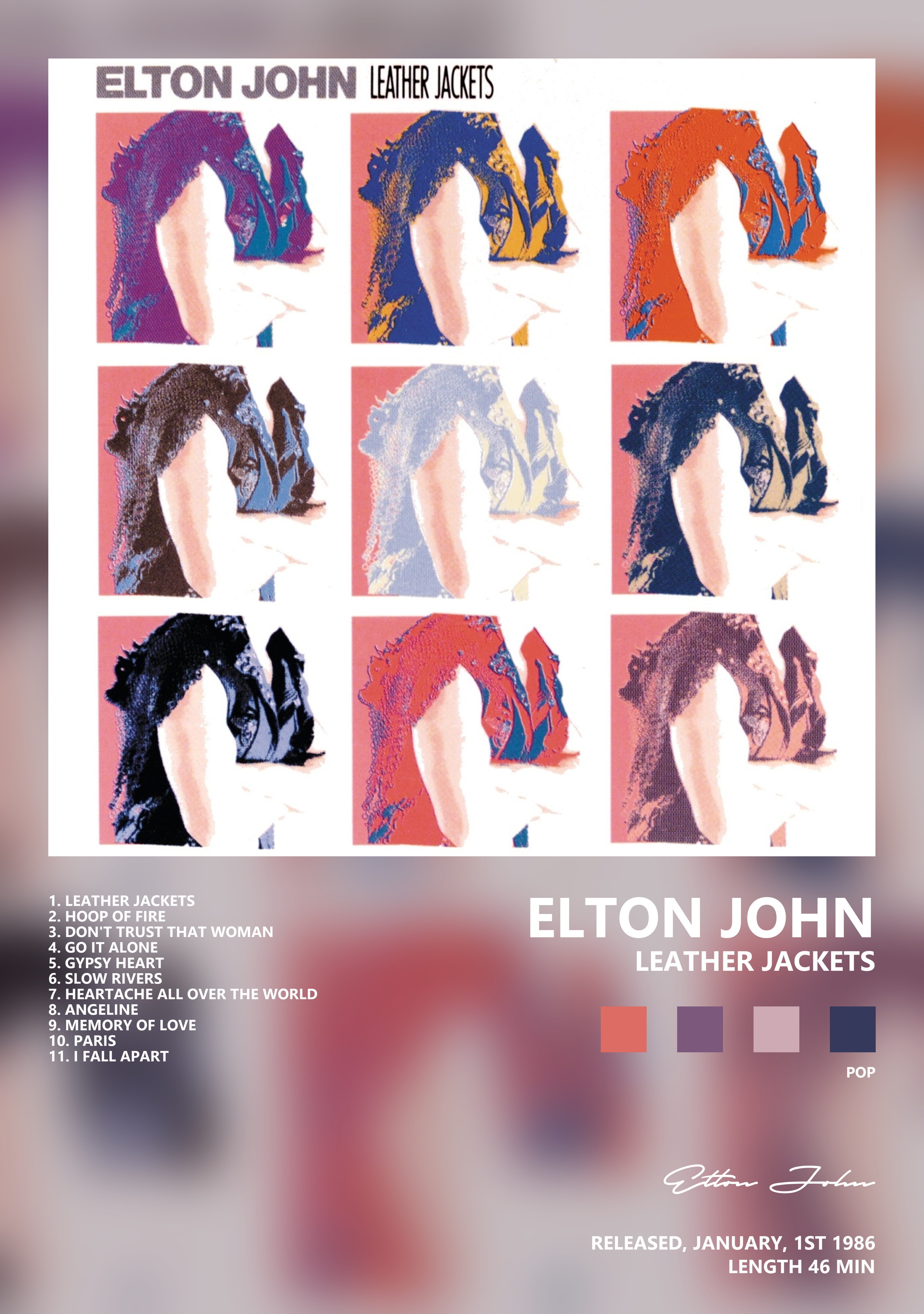 Музыкальный постер: Elton John — Leather Jackets