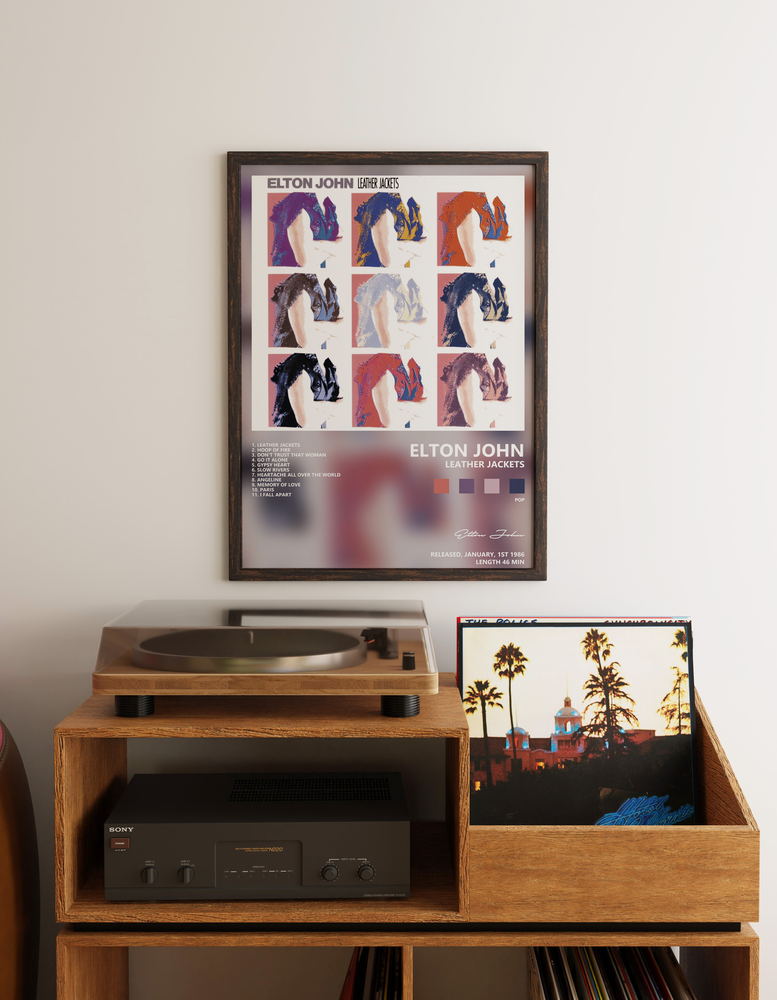 Музыкальный постер: Elton John — Leather Jackets