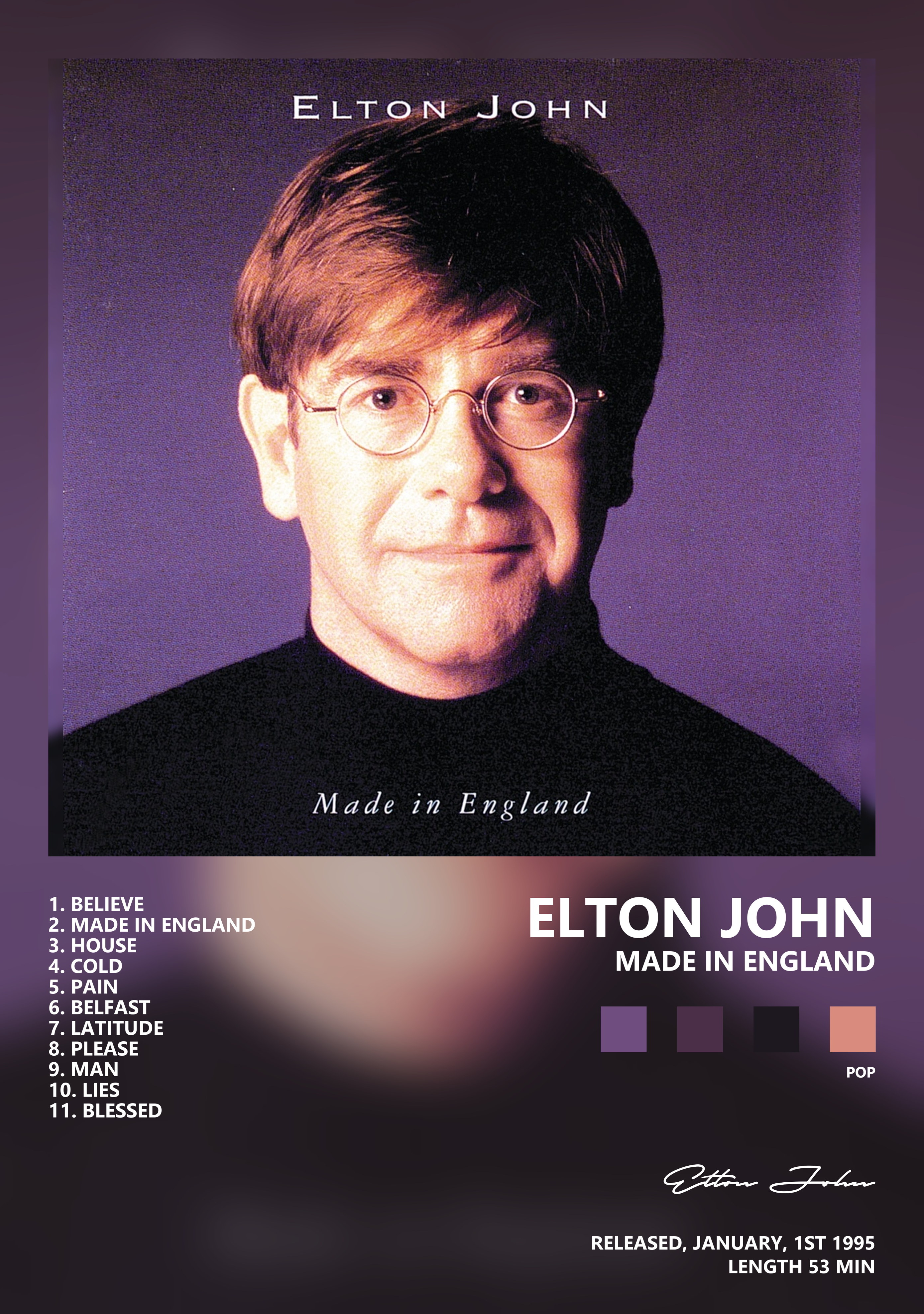 Музыкальный постер: Elton John — Made In England