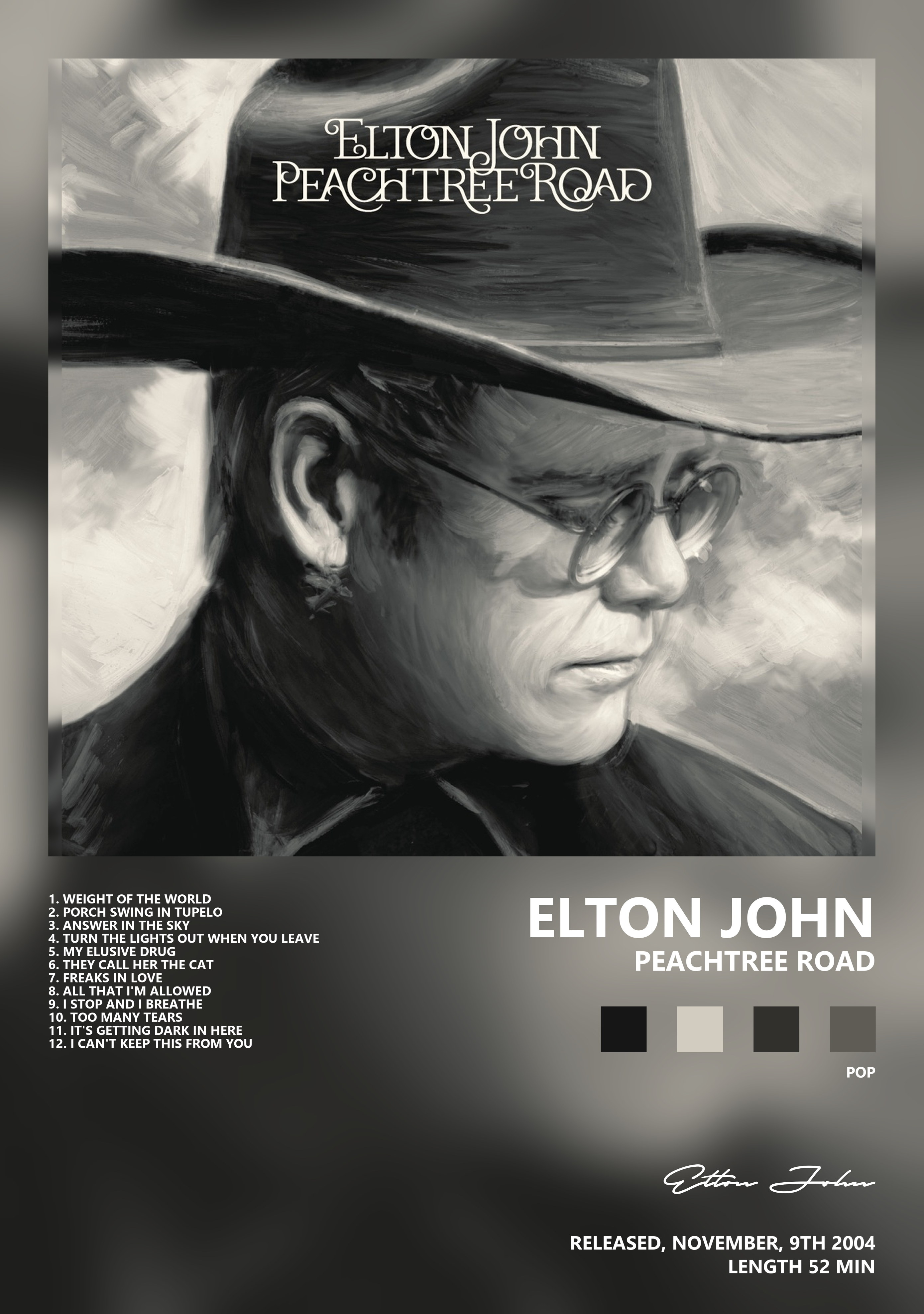 Музыкальный постер: Elton John — Peachtree Road
