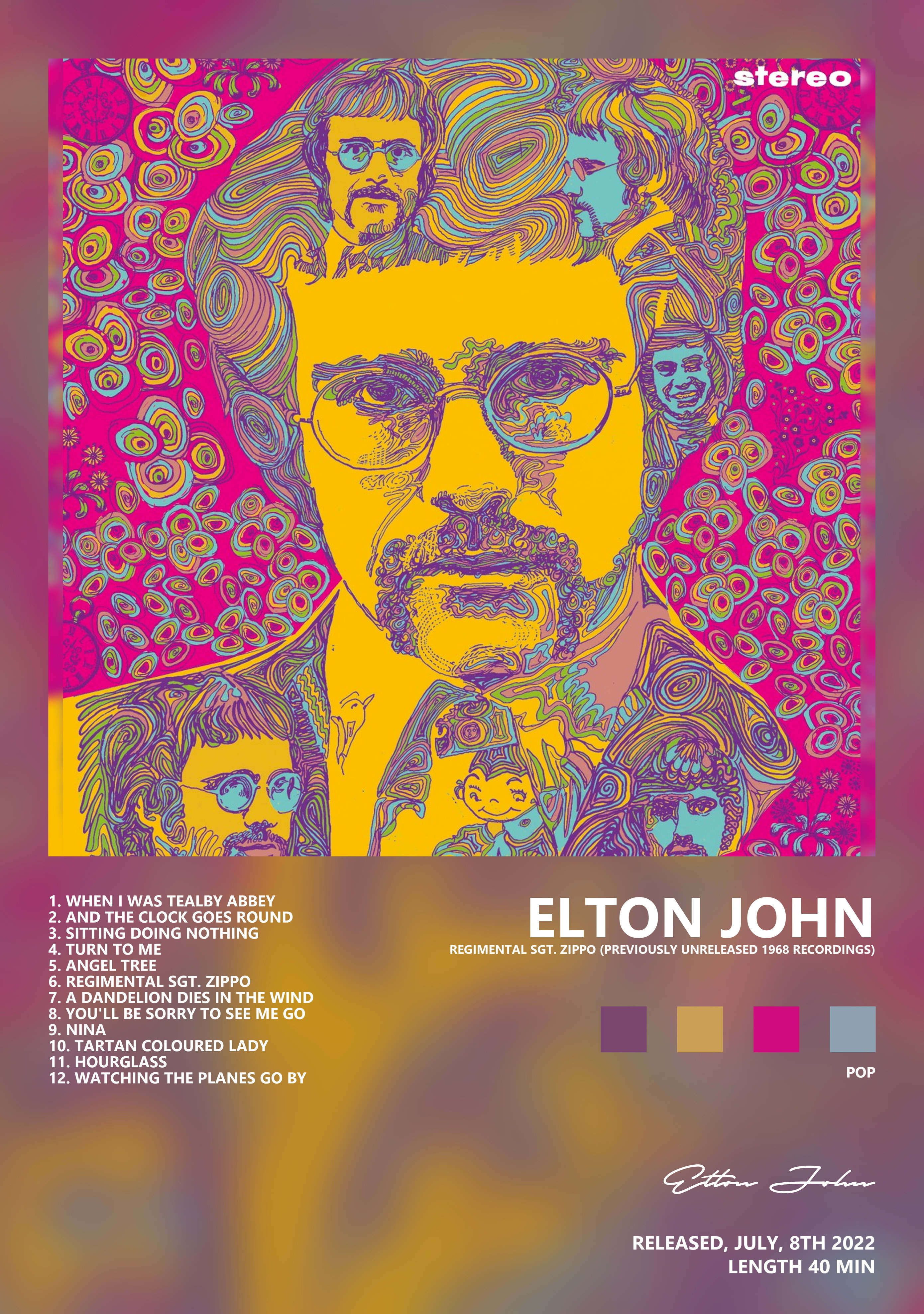 Музыкальный постер: Elton John — Regimental Sgt Zippo Previously Unreleased 1968 Recordings