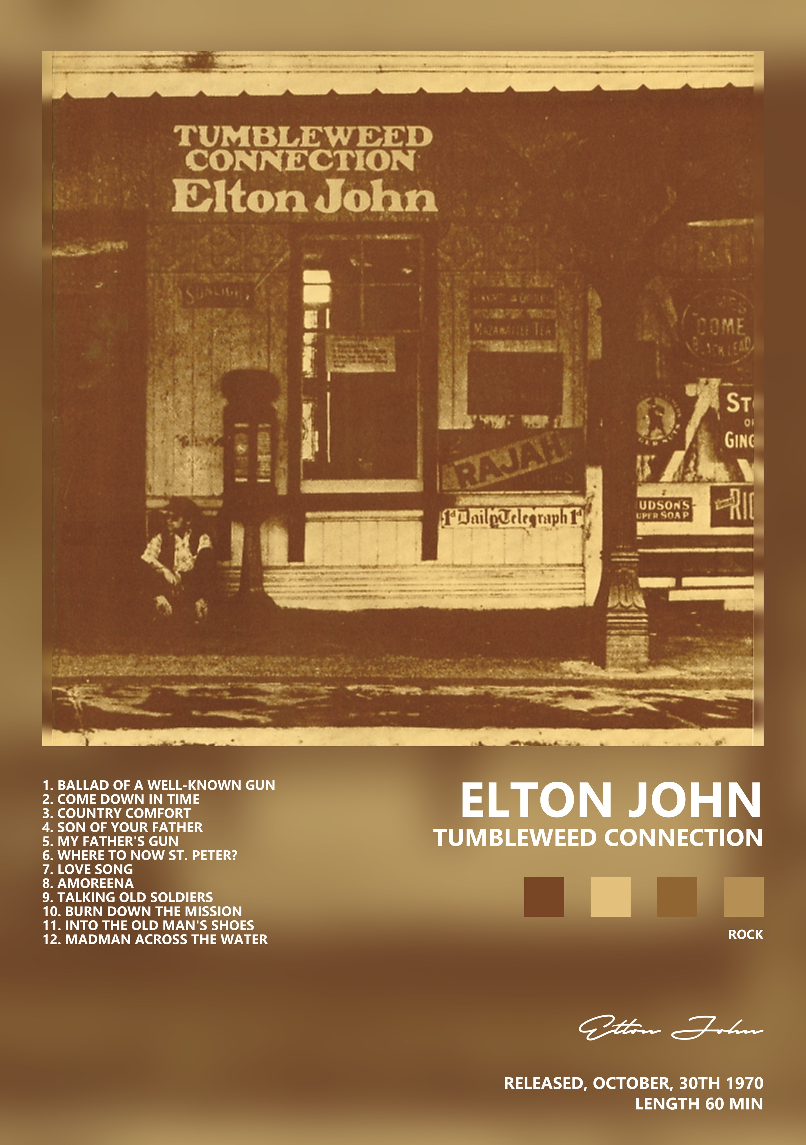 Музыкальный постер: Elton John — Tumbleweed Connection