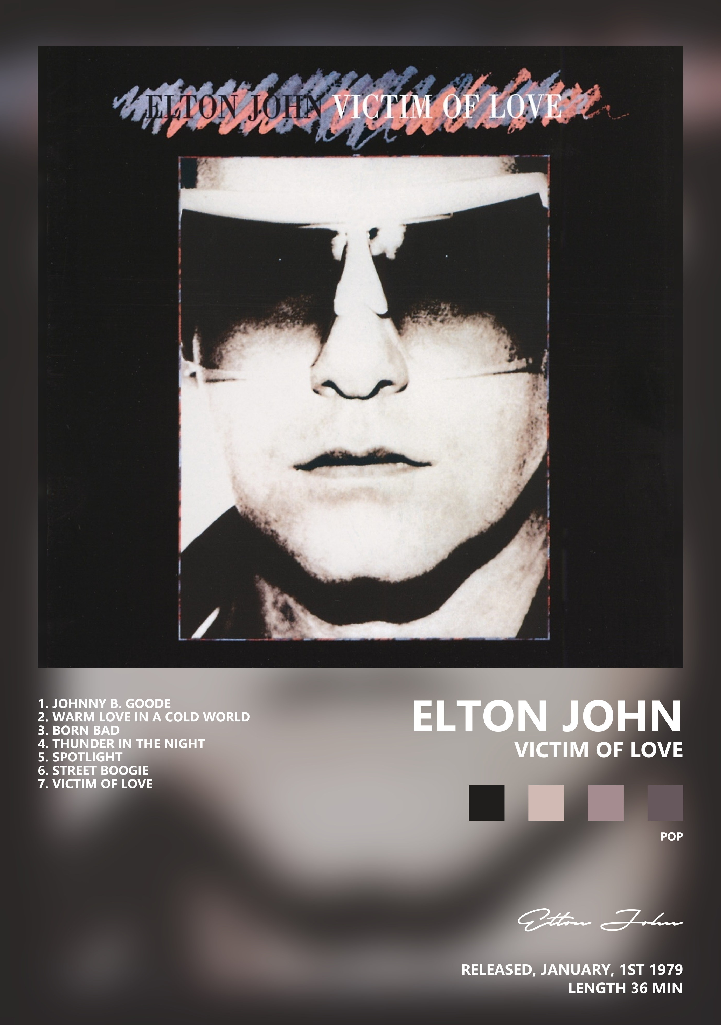 Музыкальный постер: Elton John — Victim of Love