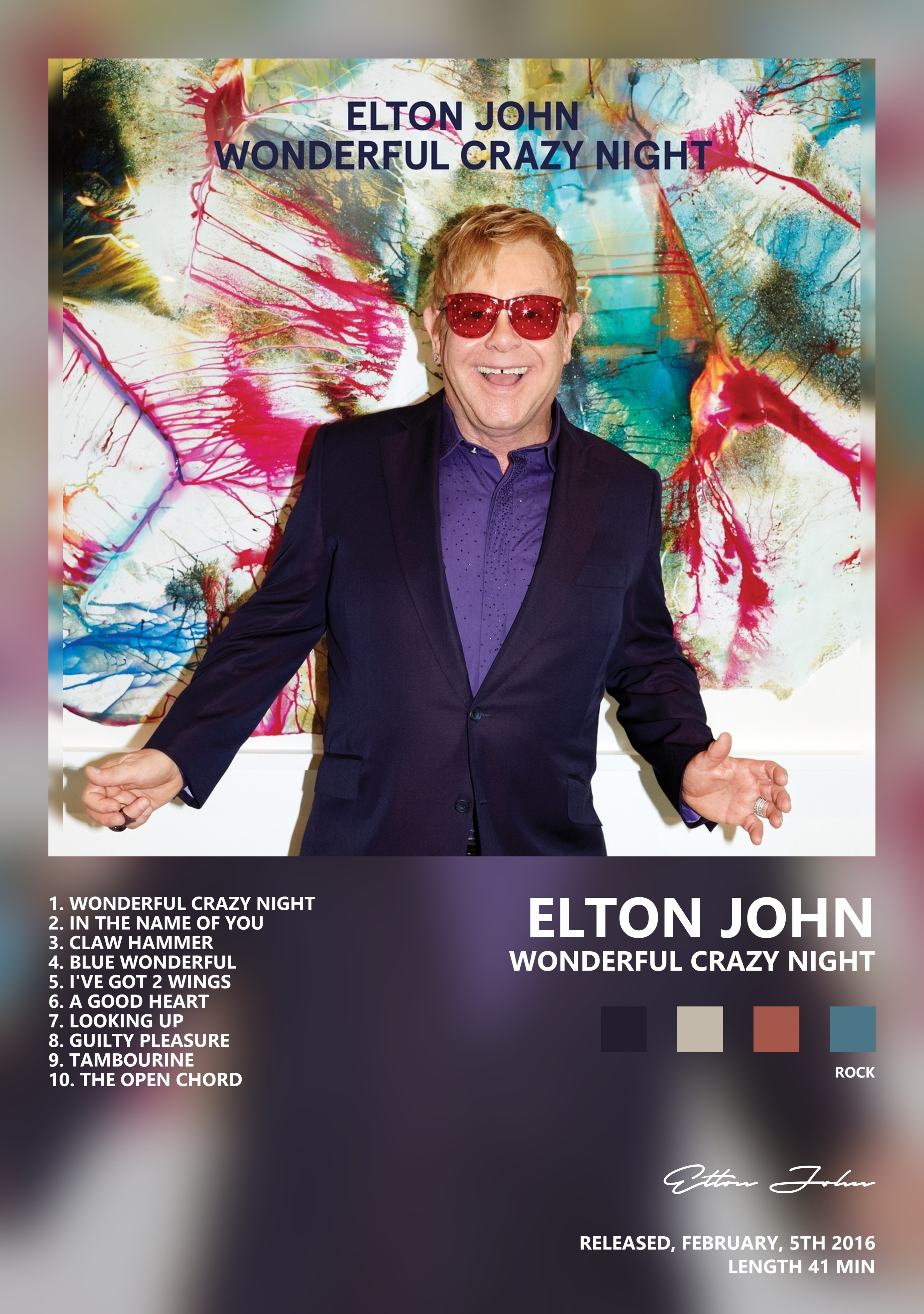 Музыкальный постер: Elton John — Wonderful Crazy Night