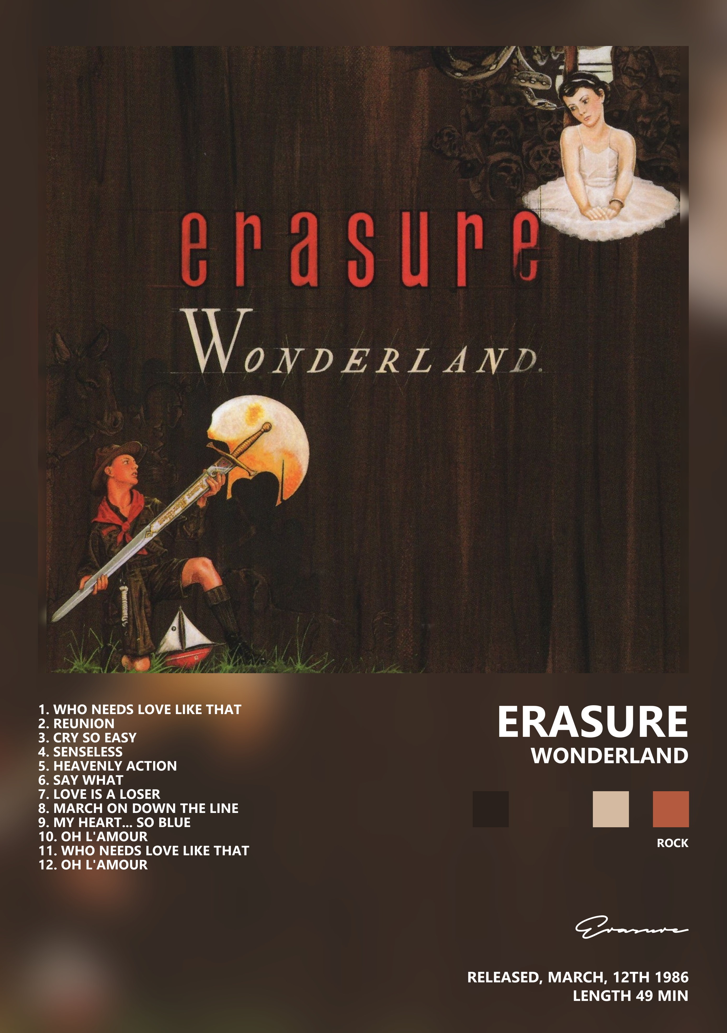 Музыкальный постер: Erasure — Wonderland