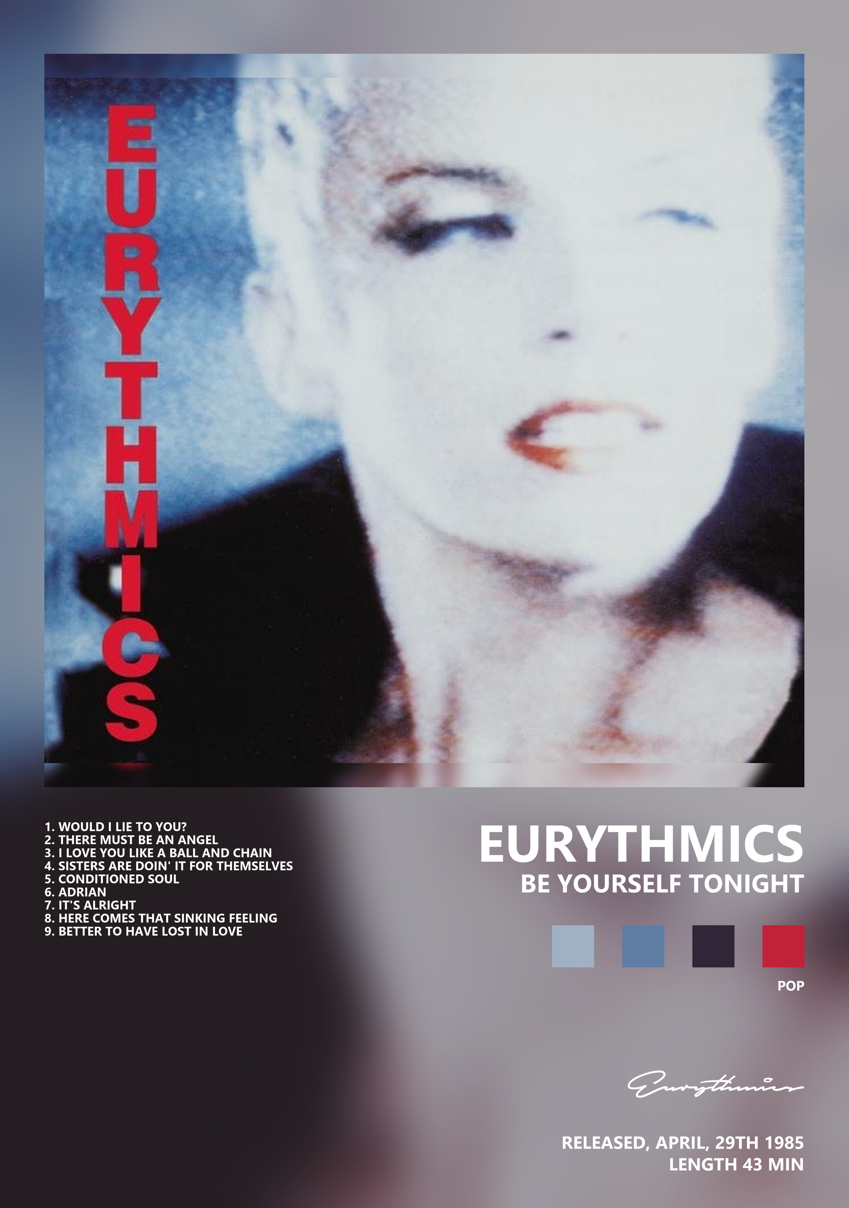 Музыкальный постер: Eurythmics — Be Yourself Tonight
