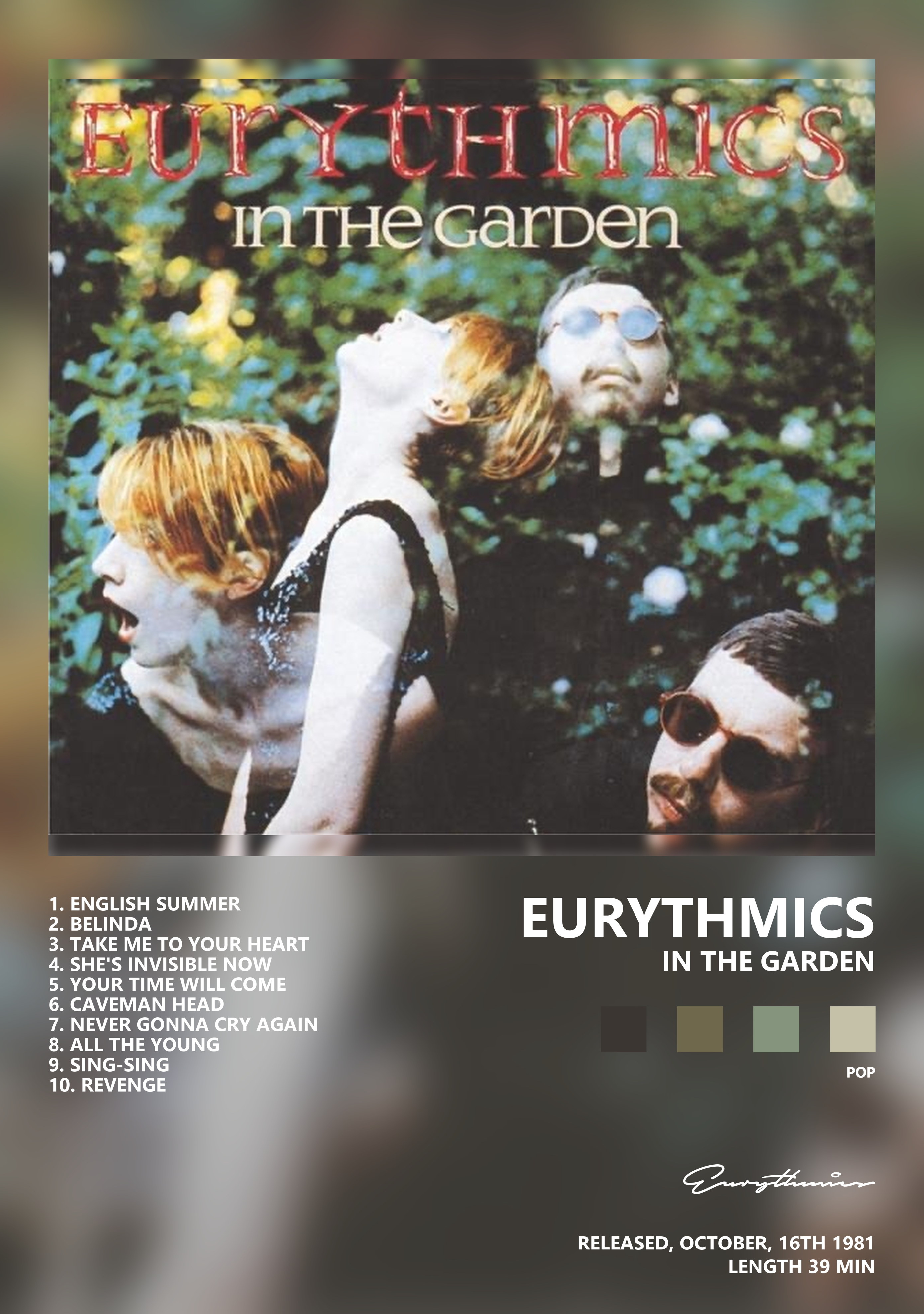 Музыкальный постер: Eurythmics — In the Garden