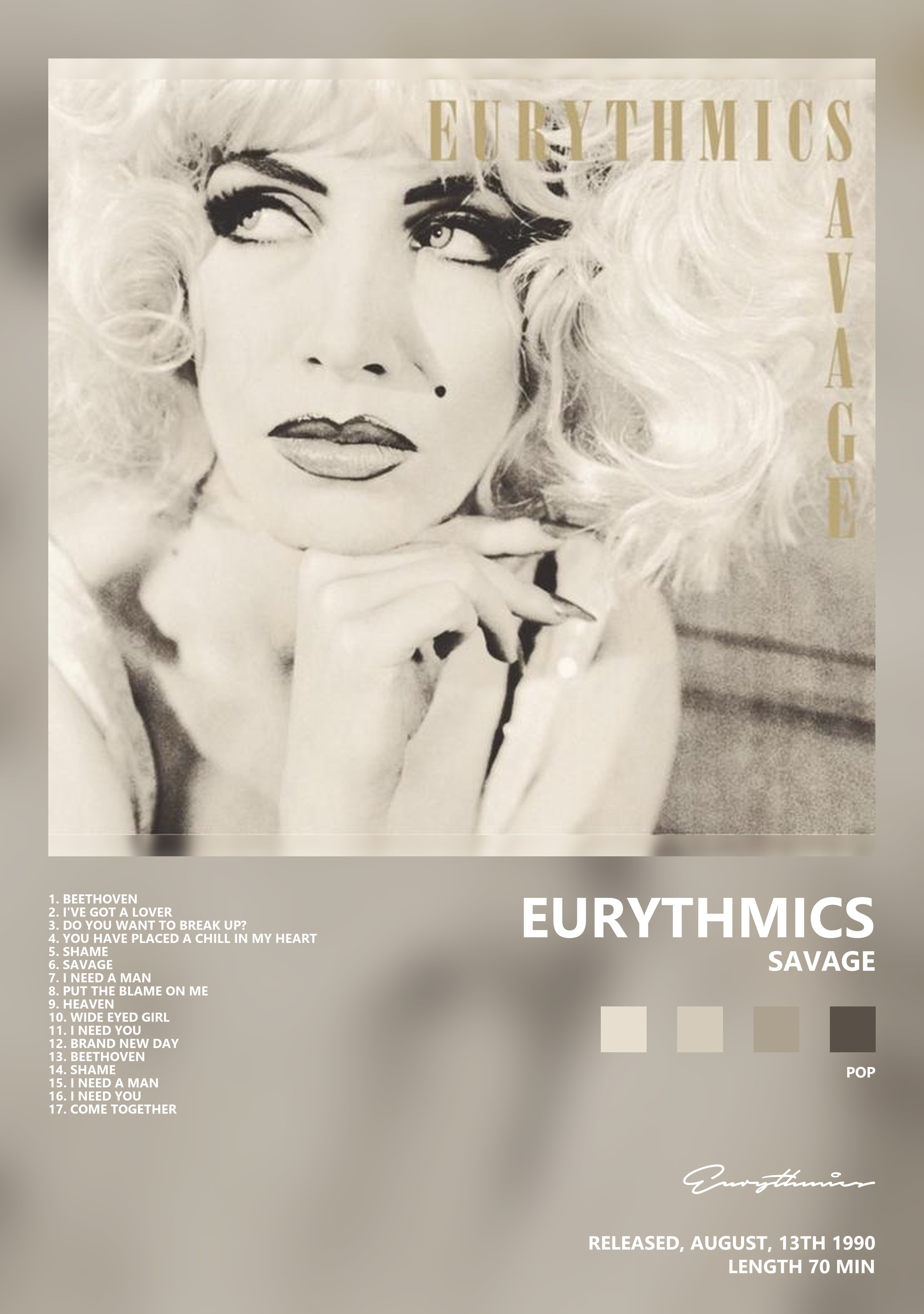 Музыкальный постер: Eurythmics — Savage