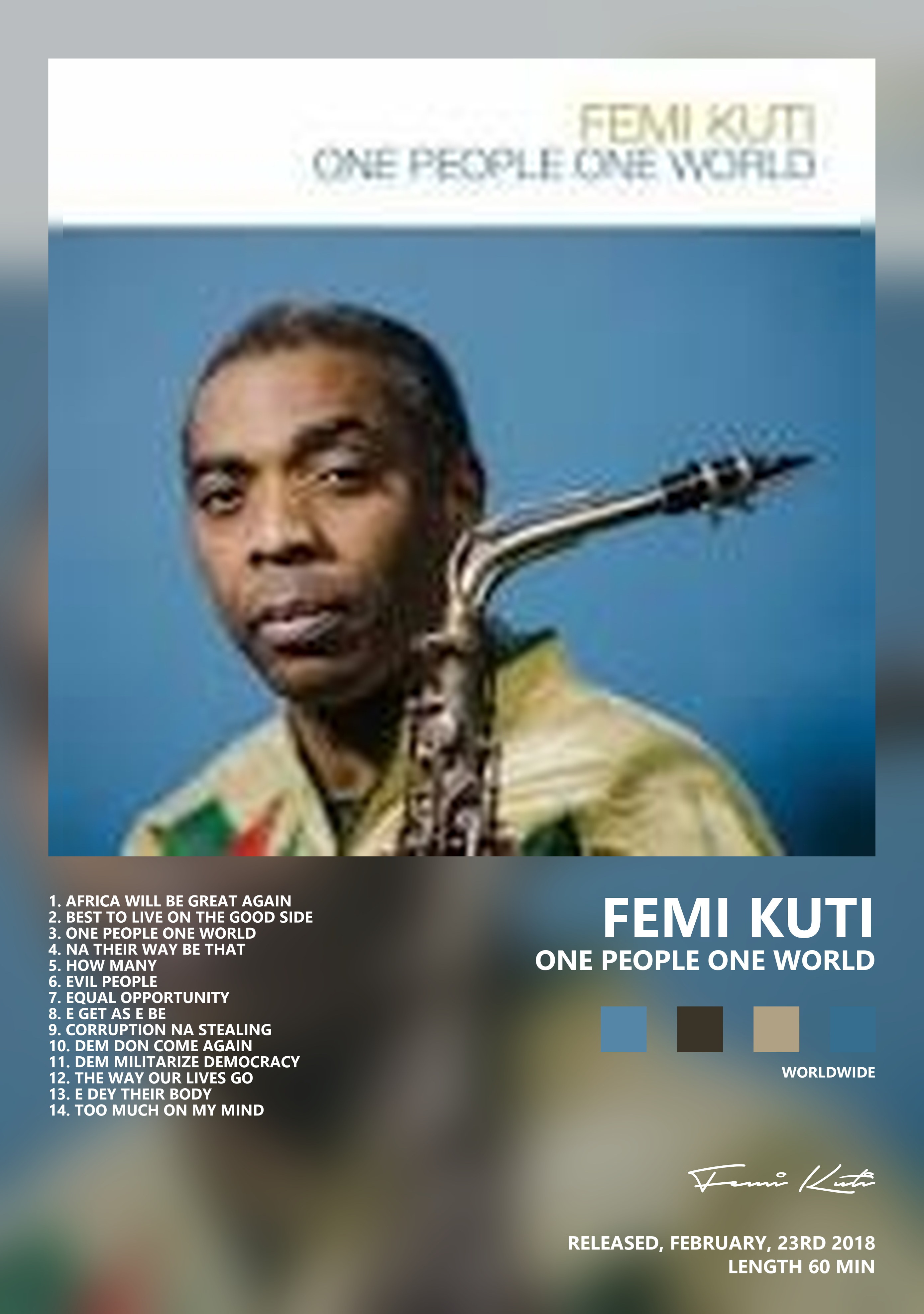 Музыкальный постер: Femi Kuti — One People One World