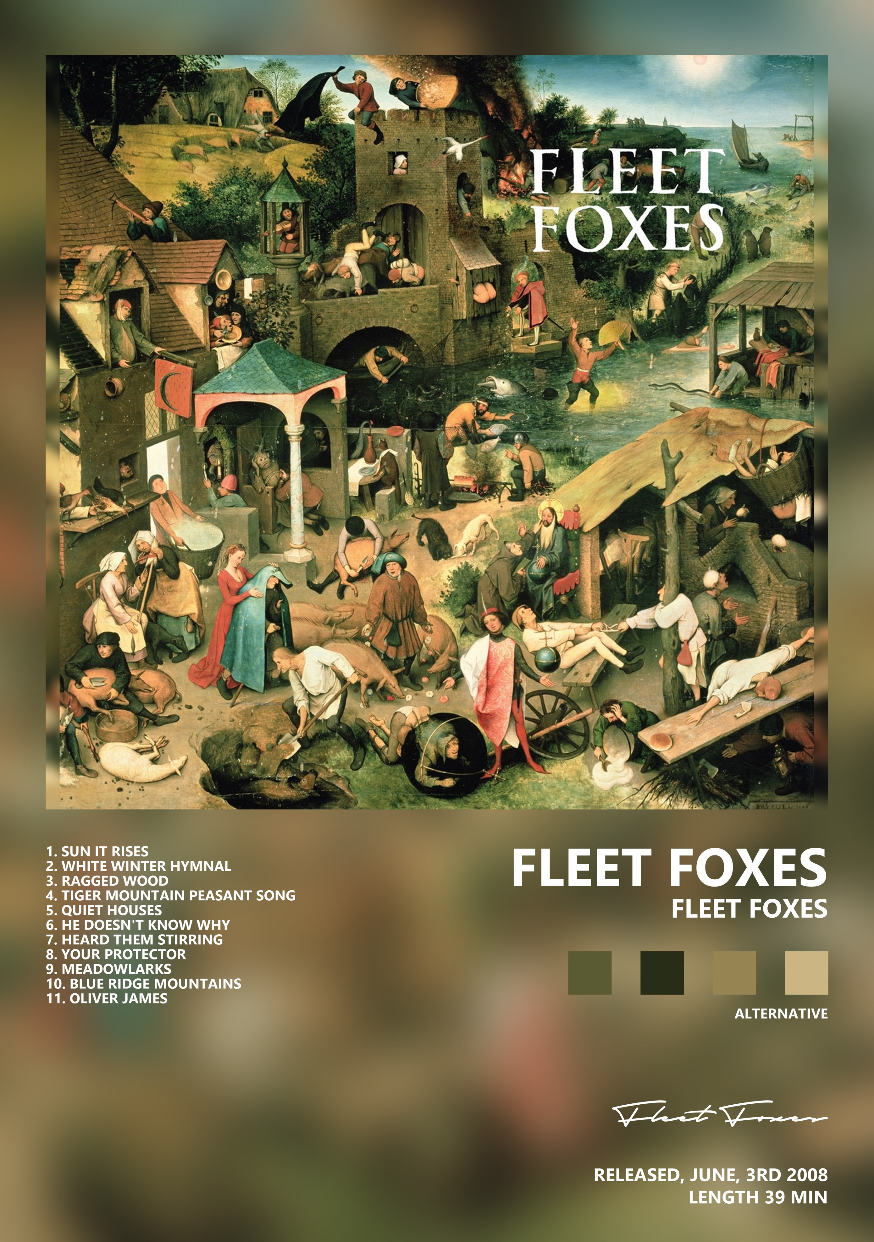 Музыкальный постер: Fleet Foxes — Fleet Foxes