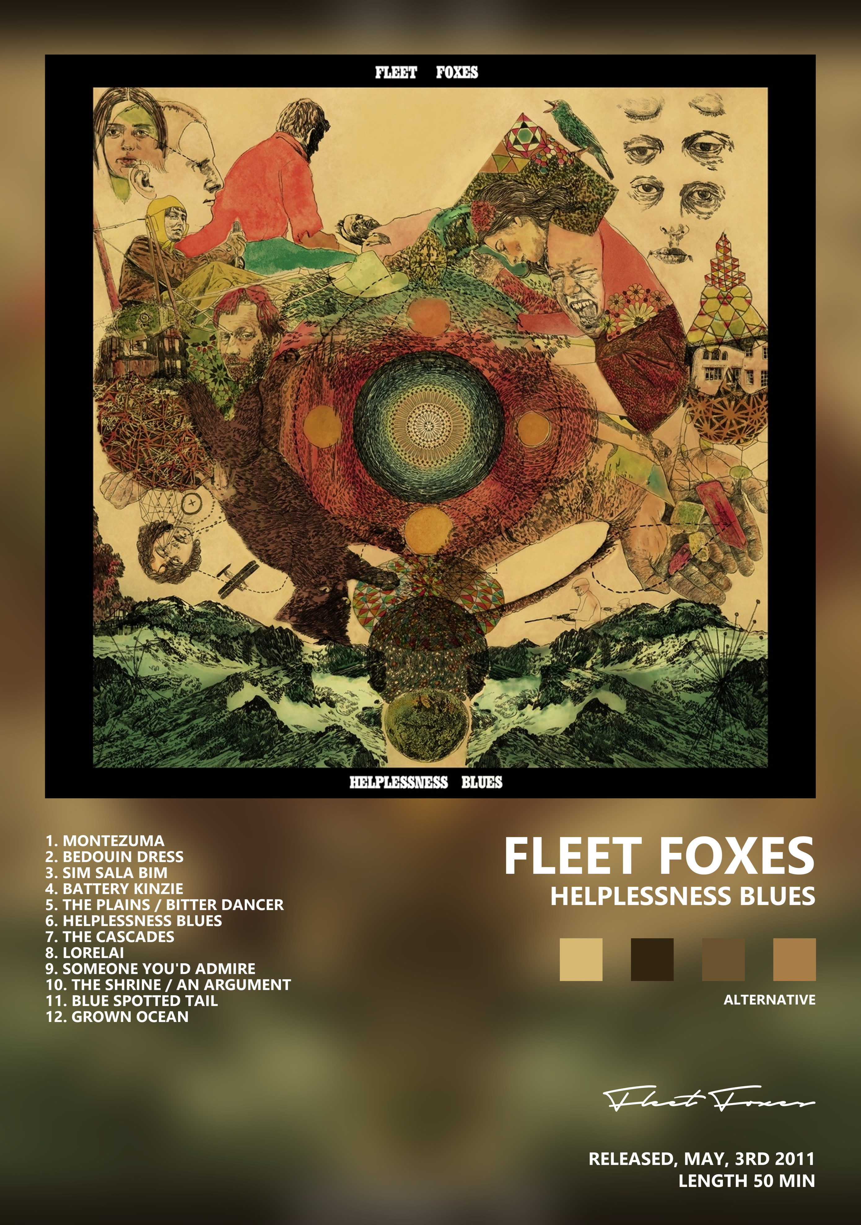 Музыкальный постер: Fleet Foxes — Helplessness Blues