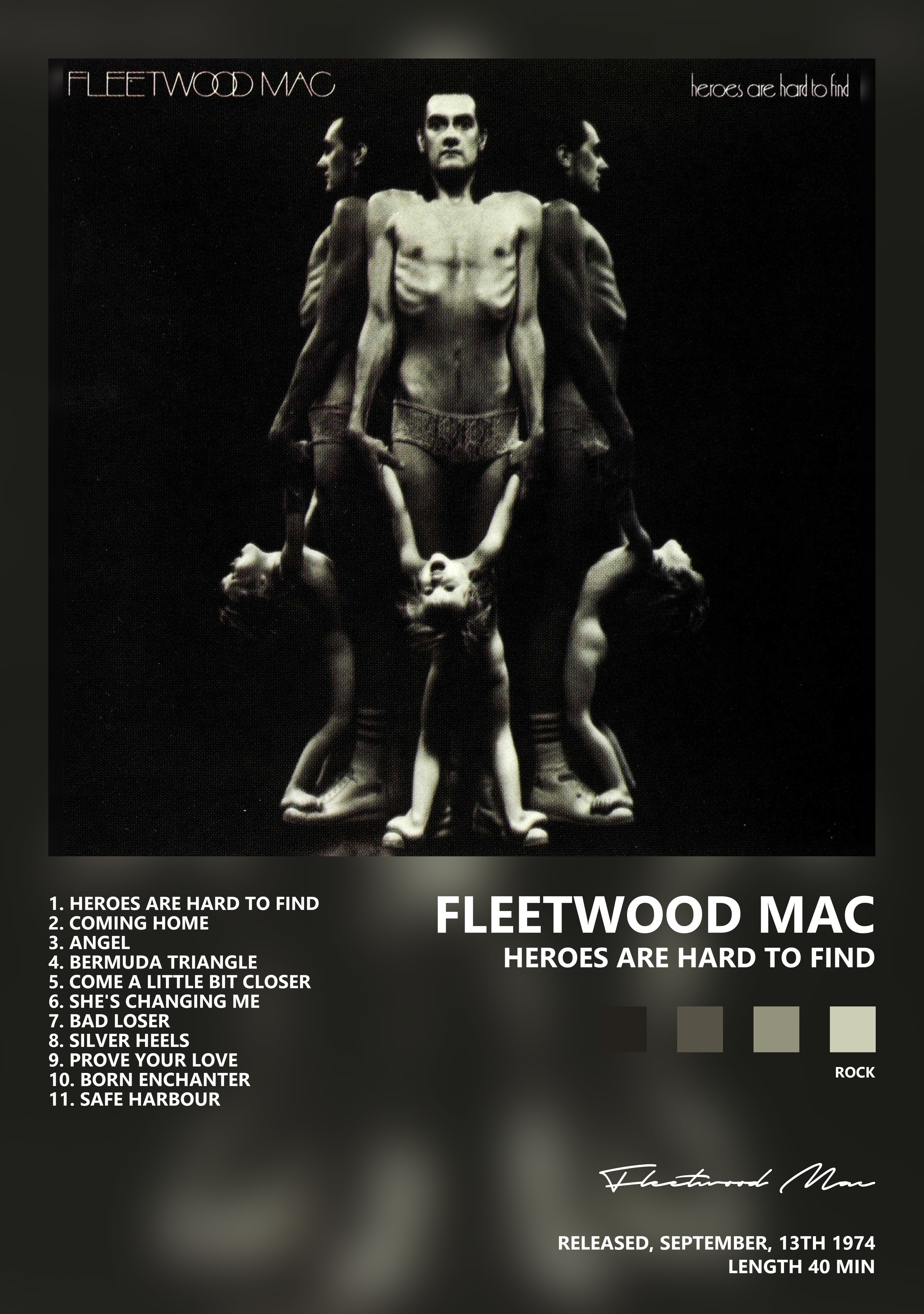 Музыкальный постер: Fleetwood Mac — Heroes Are Hard To Find