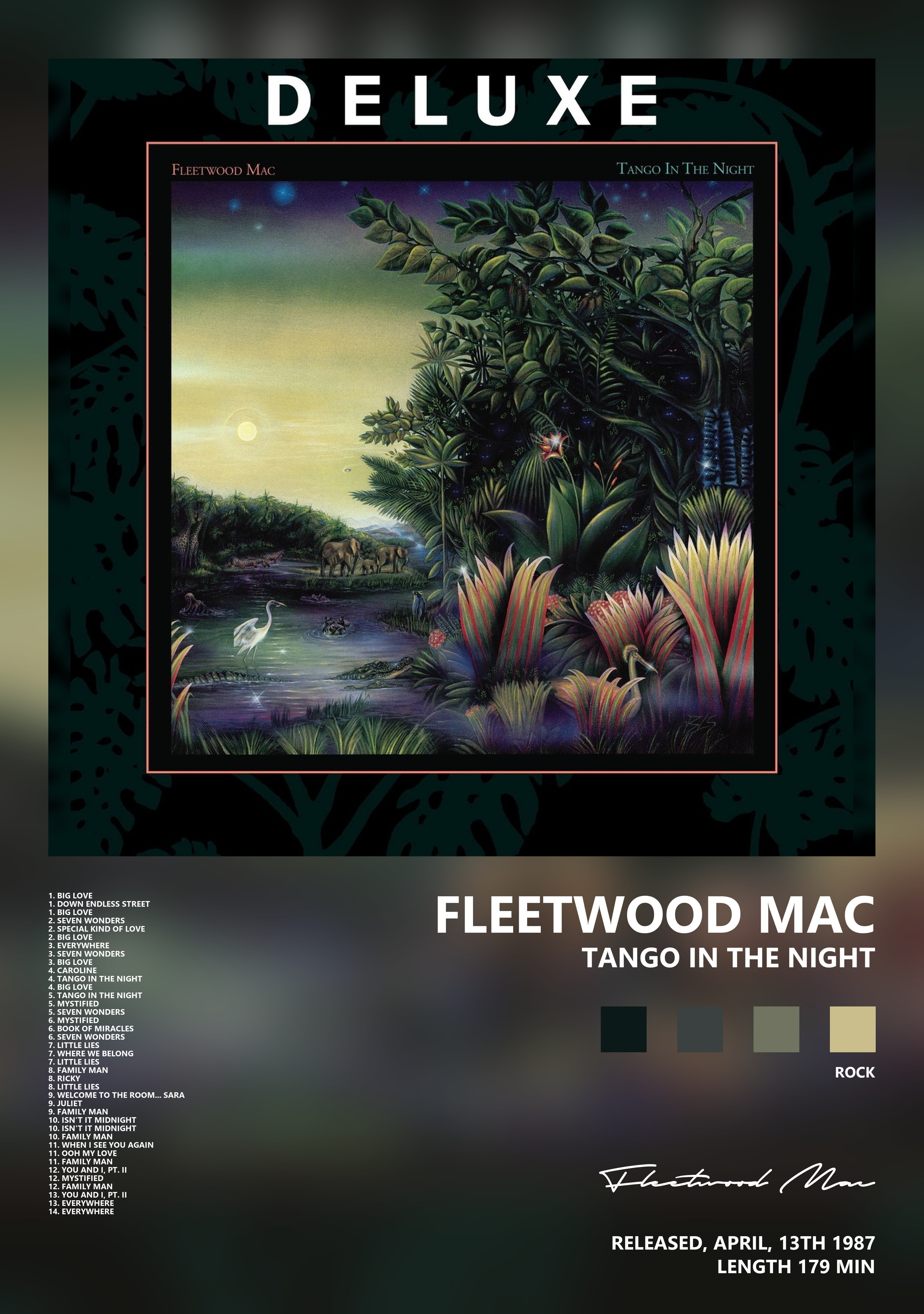 Музыкальный постер: Fleetwood Mac — Tango in the Night