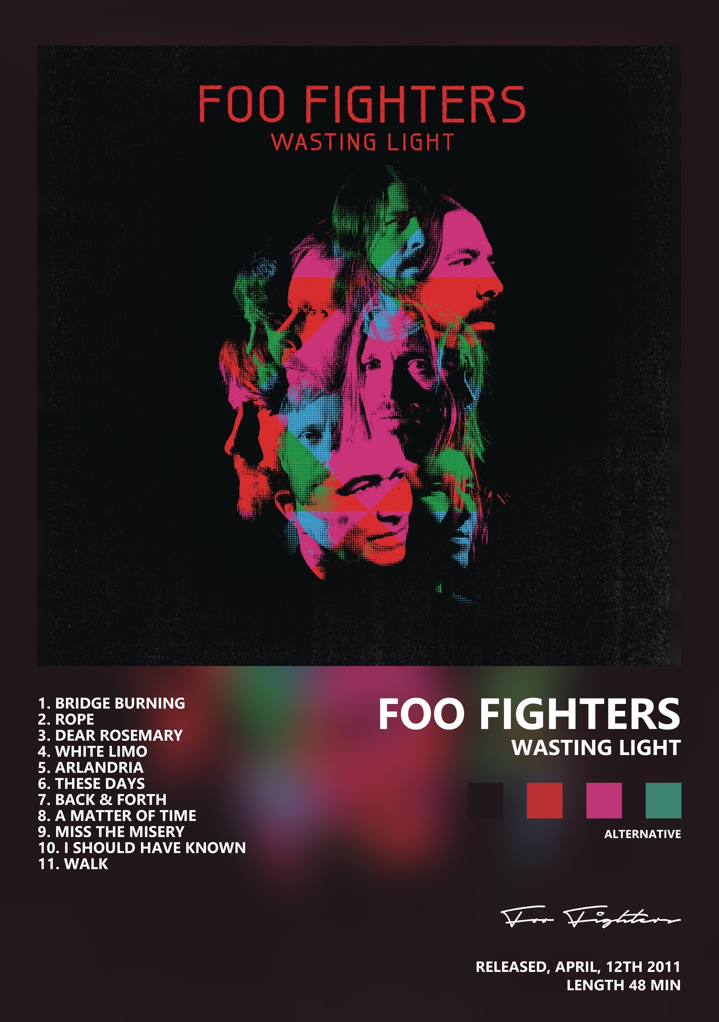 Музыкальный постер: Foo Fighters — Wasting Light