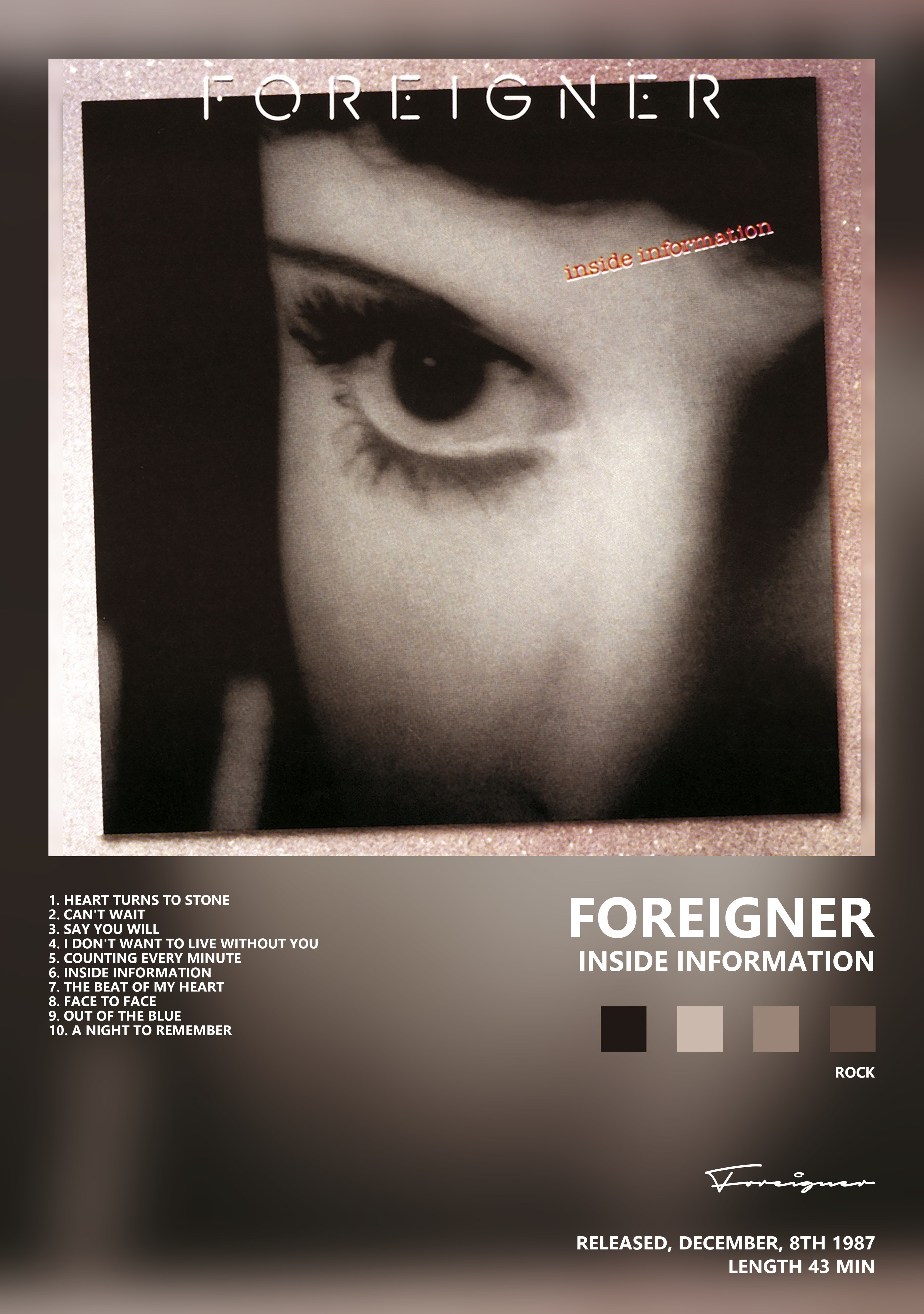 Музыкальный постер: Foreigner — Inside Information