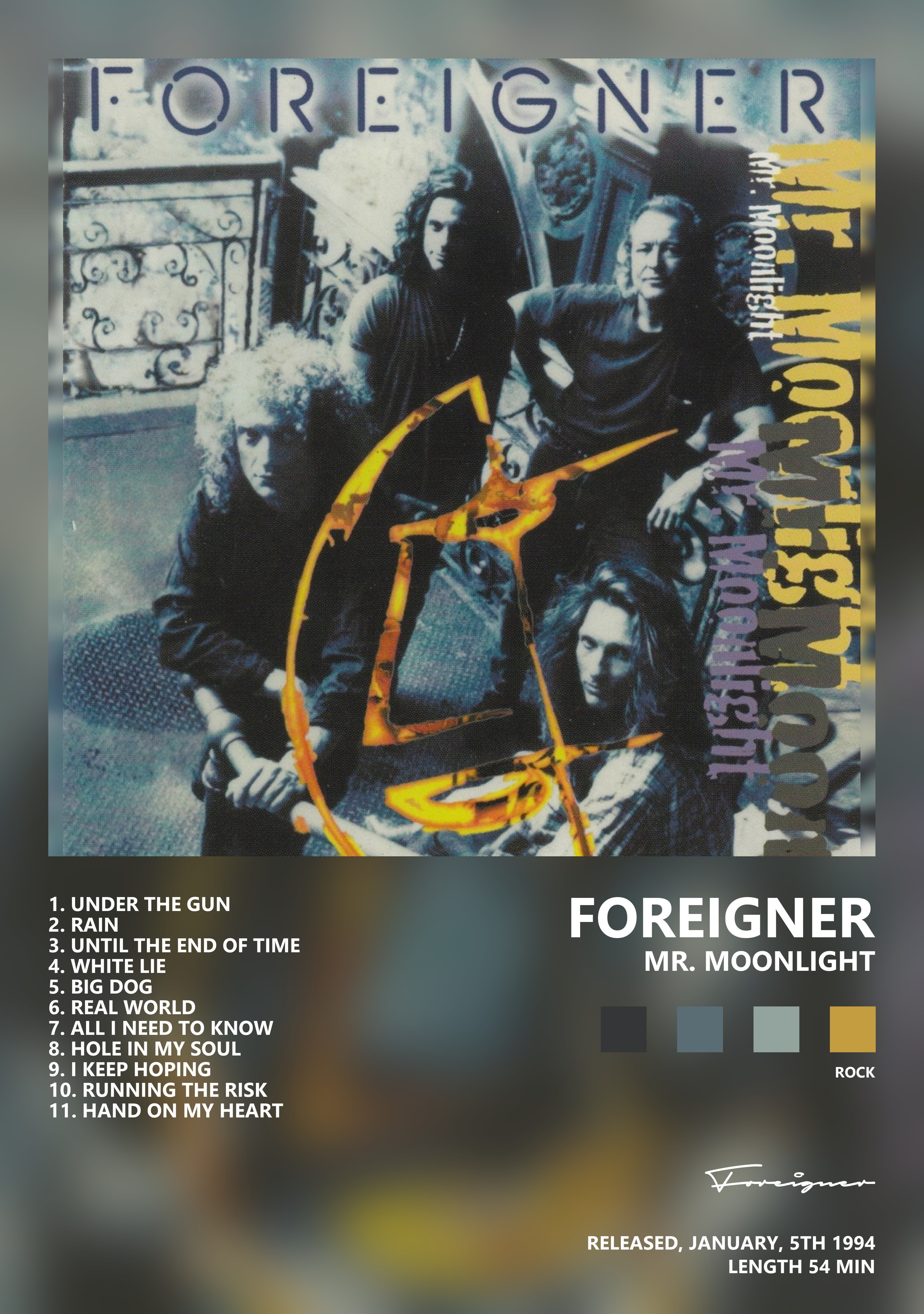 Музыкальный постер: Foreigner — Mr Moonlight
