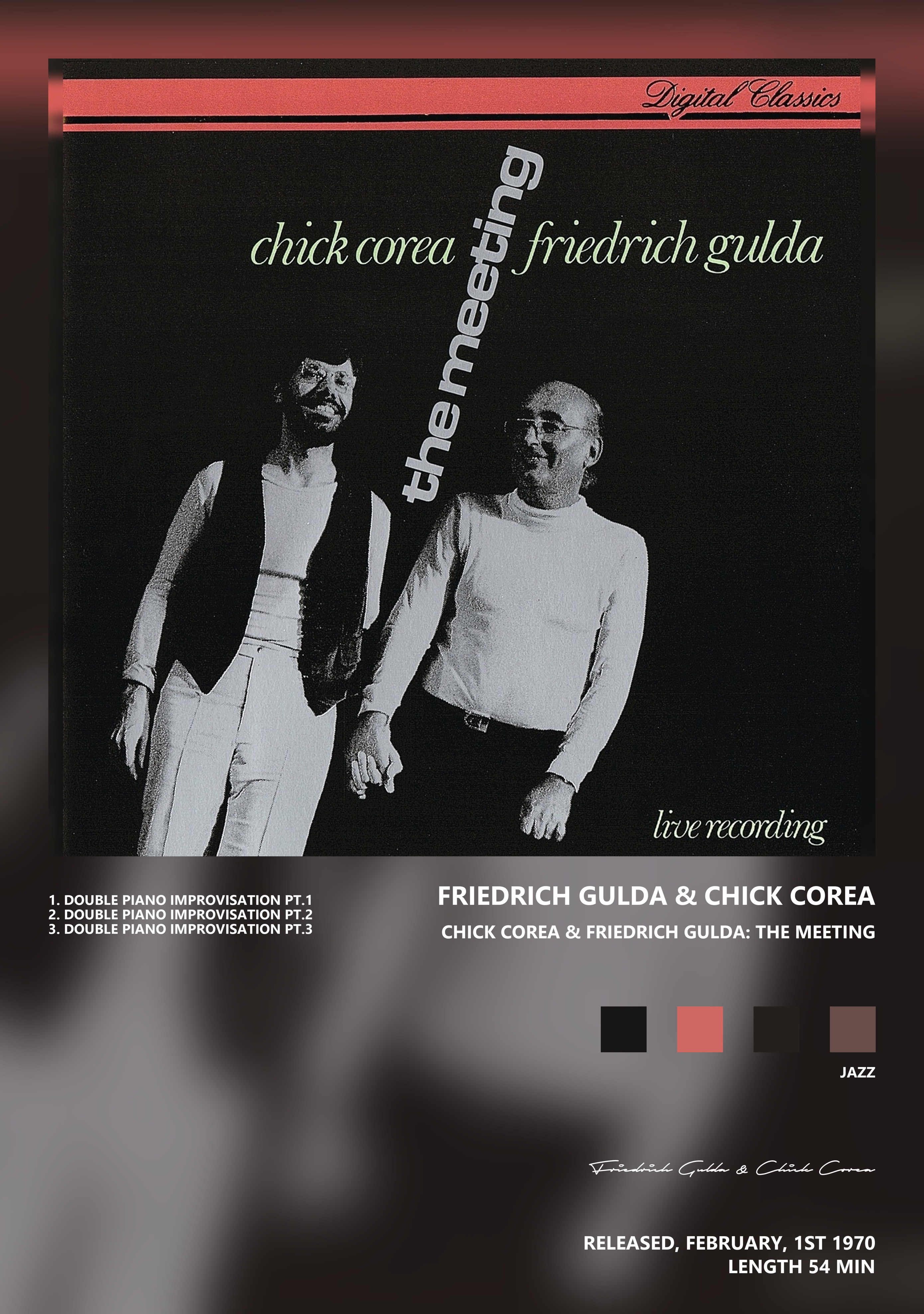 Музыкальный постер: Friedrich Gulda Chick Corea — Chick Corea Friedrich Gulda The Meeting