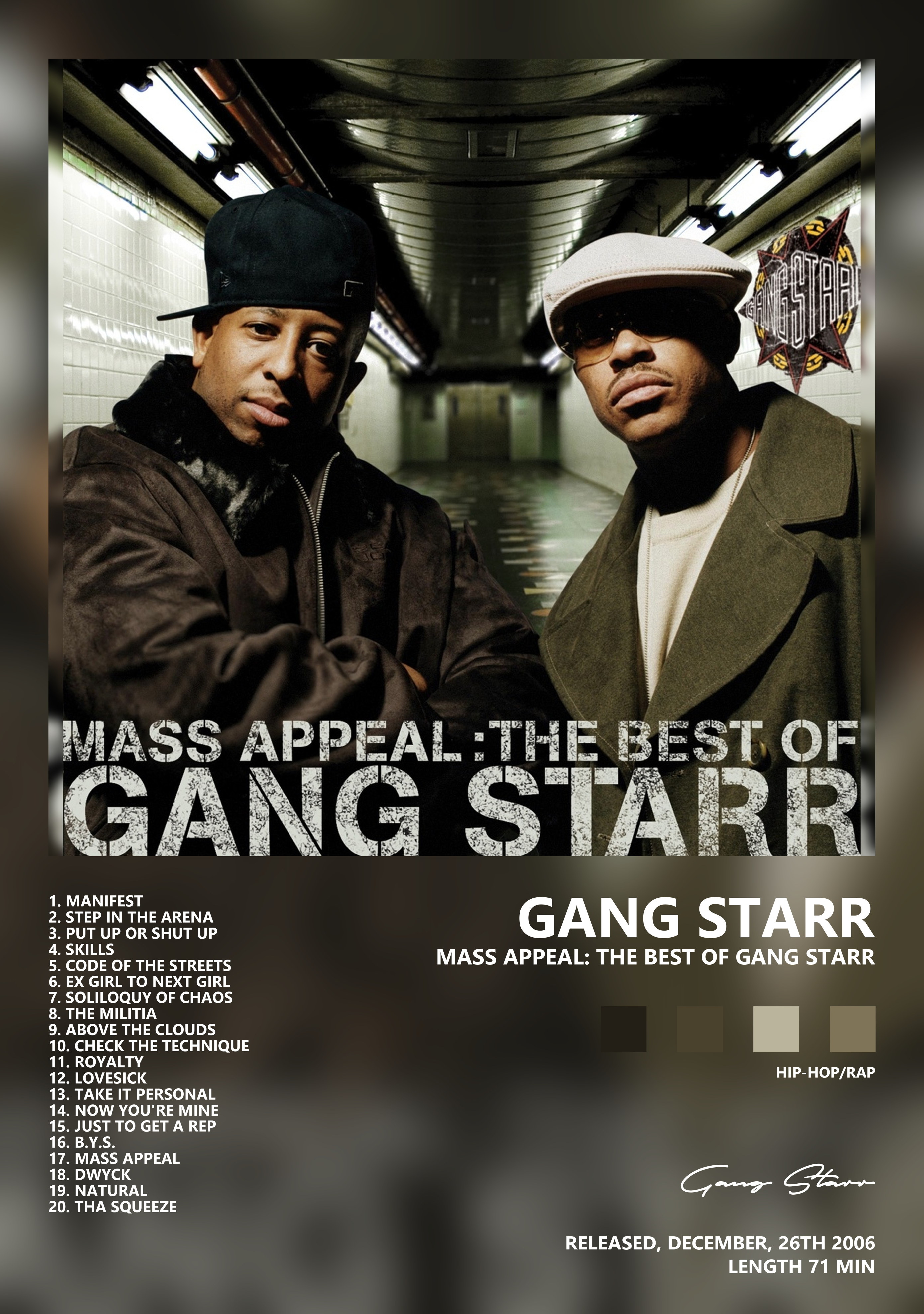 Музыкальный постер: Gang Starr — Mass Appeal The Best of Gang Starr